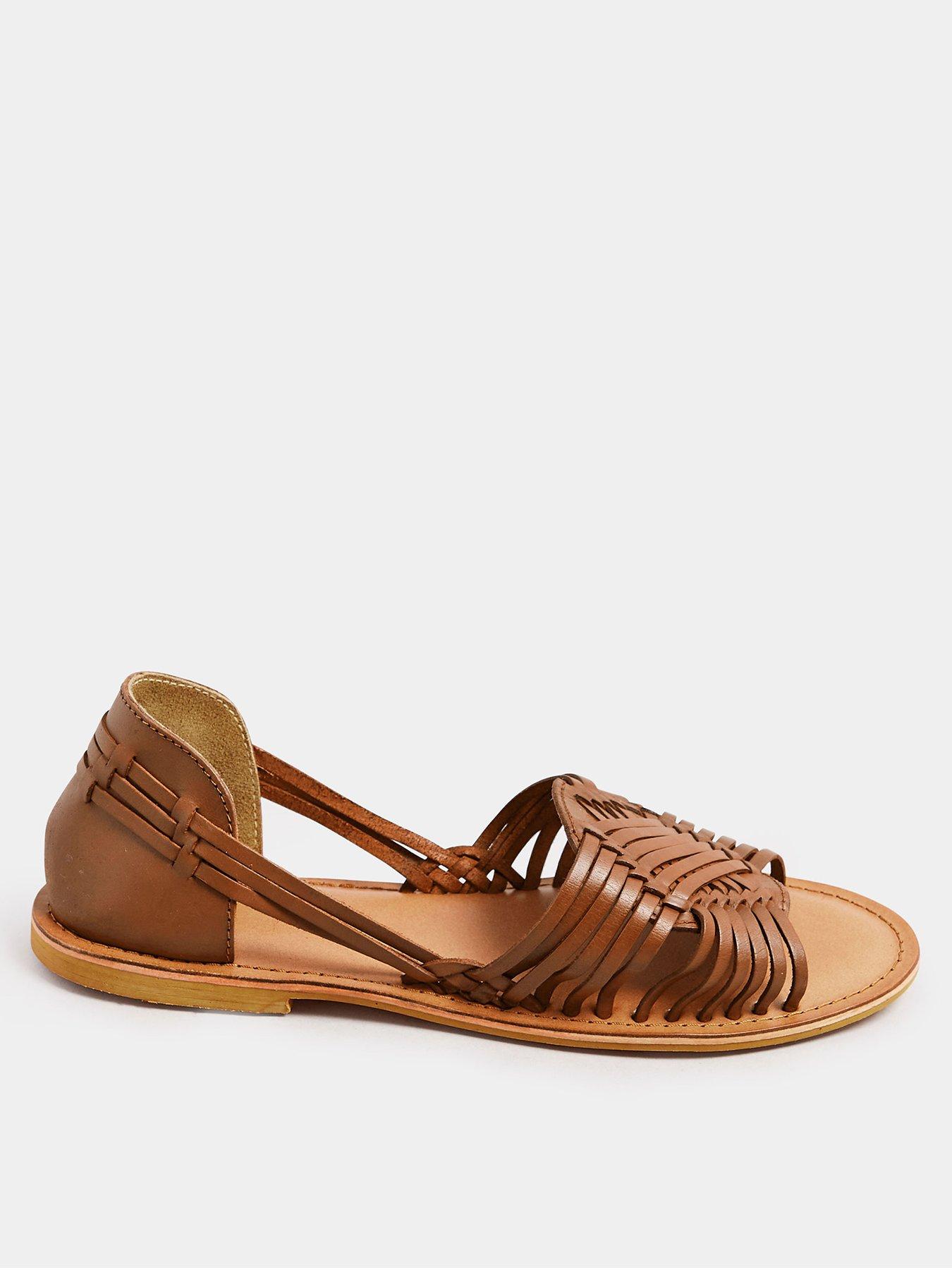 undefined Extra Wide Fit Woven Leather Flat Pumps - Natural