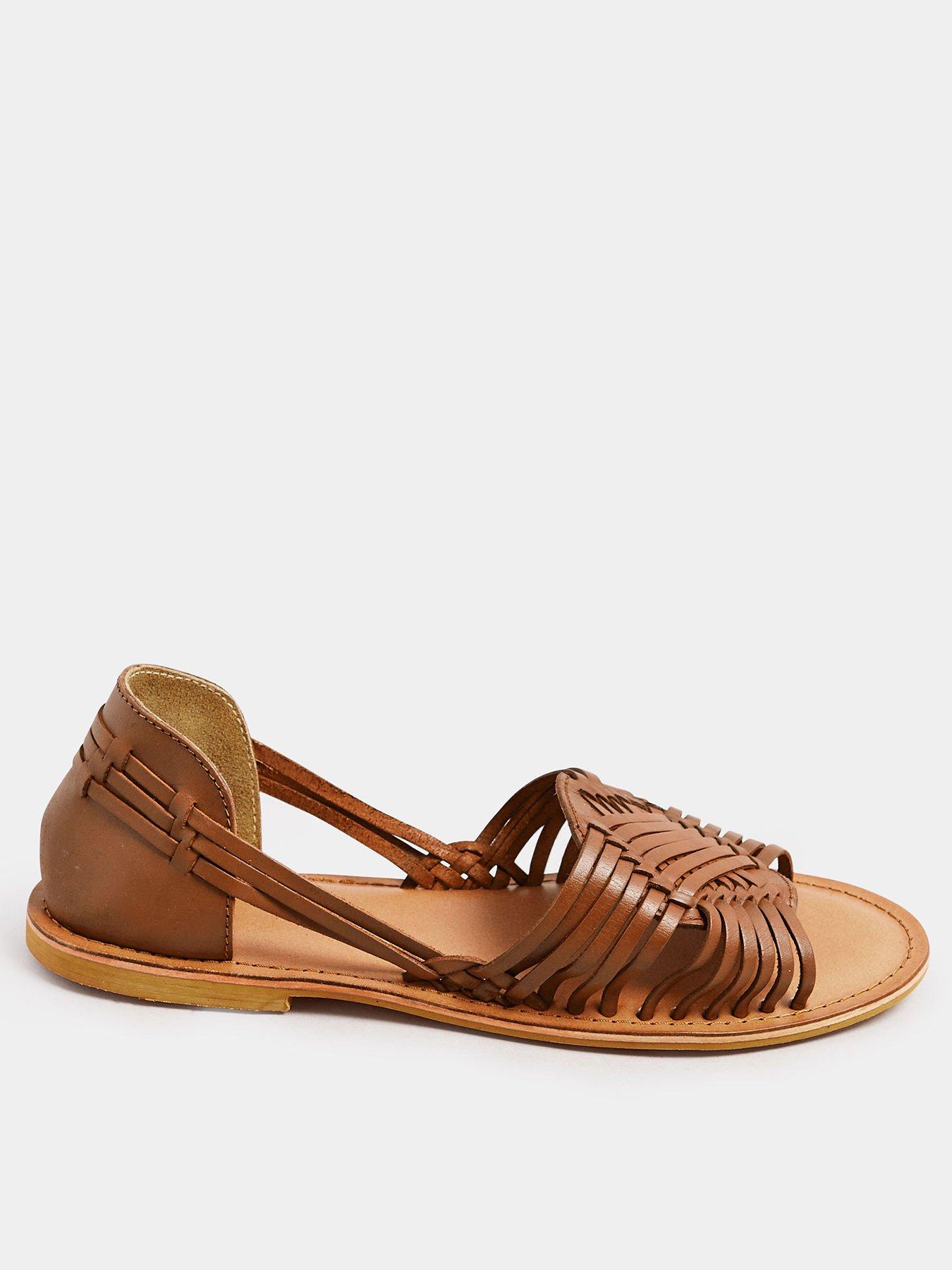 Image 1 of 4 of Yours Wide Fit Woven Leather Flat Pumps