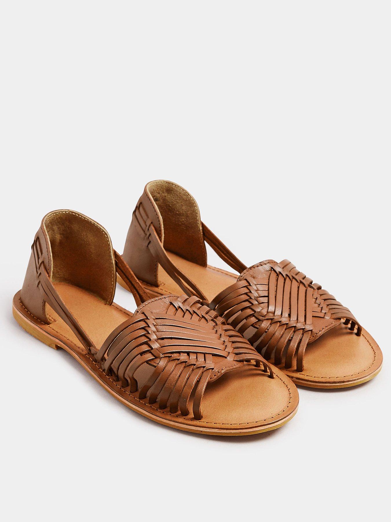 Image 2 of 4 of Yours Wide Fit Woven Leather Flat Pumps