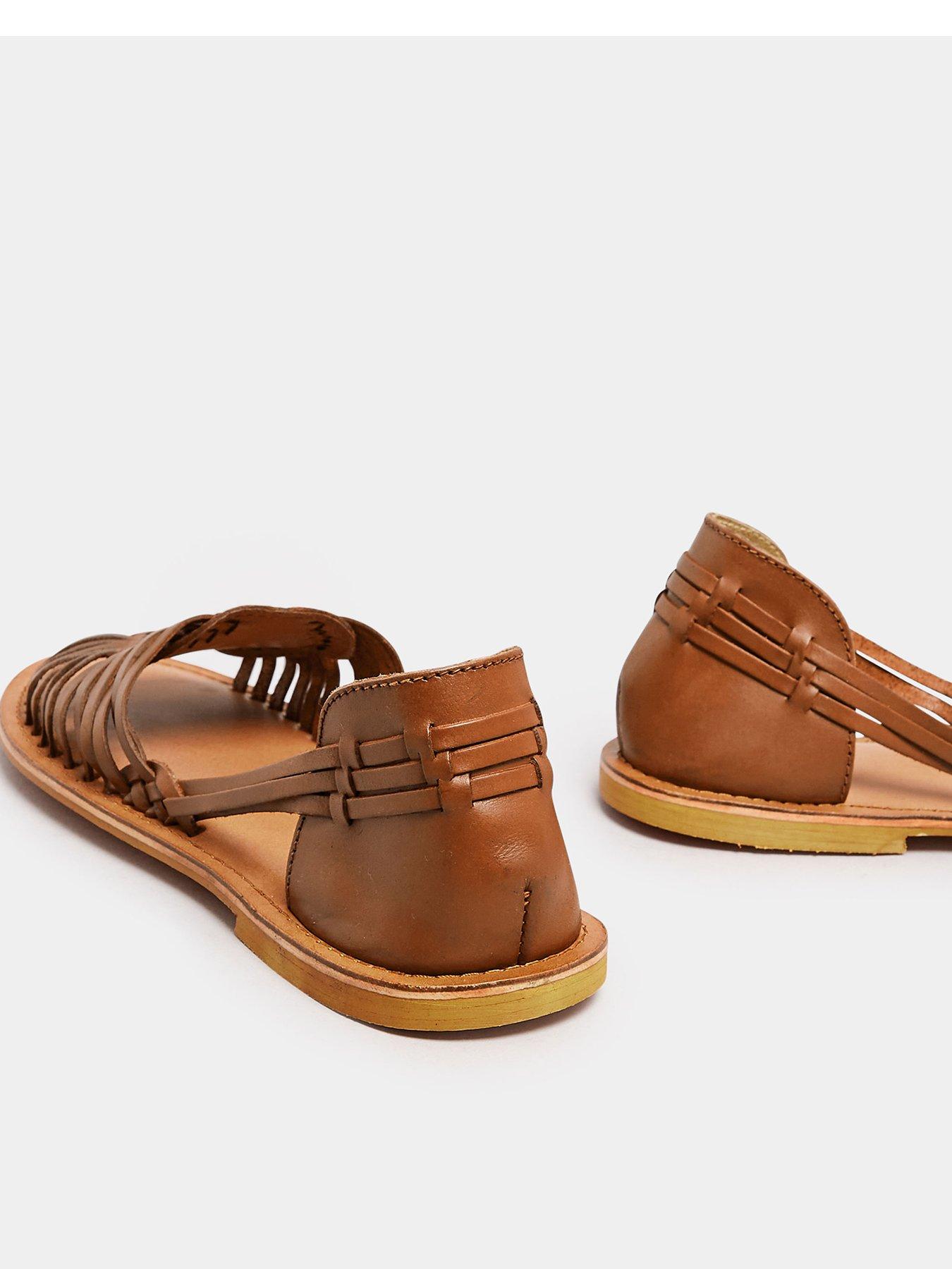 Image 3 of 4 of Yours Wide Fit Woven Leather Flat Pumps
