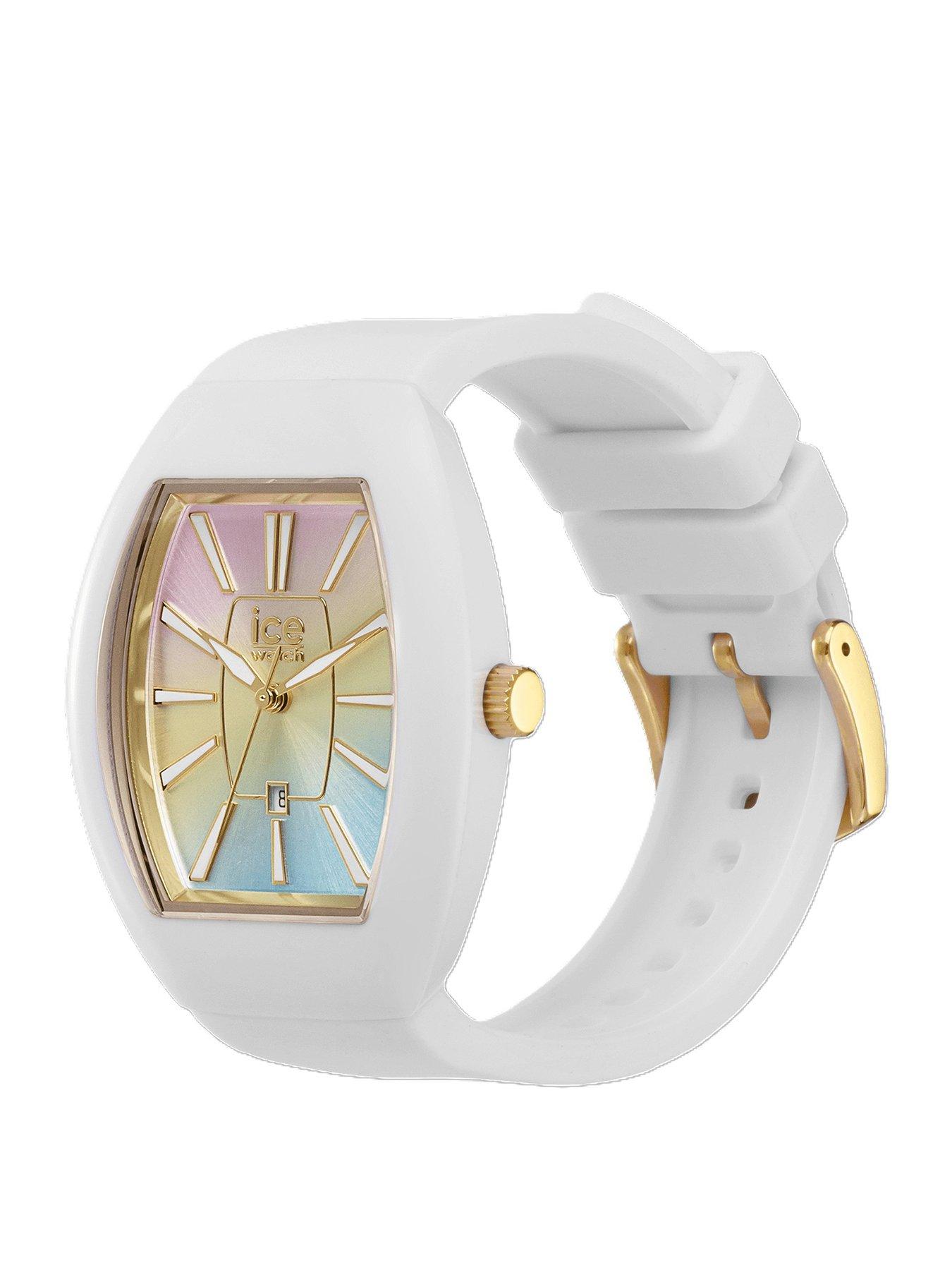Image 2 of 5 of Ice Watch Ice-Watch Boliday Dome White Plastic Case White Silcone Strap Rainbow Dial