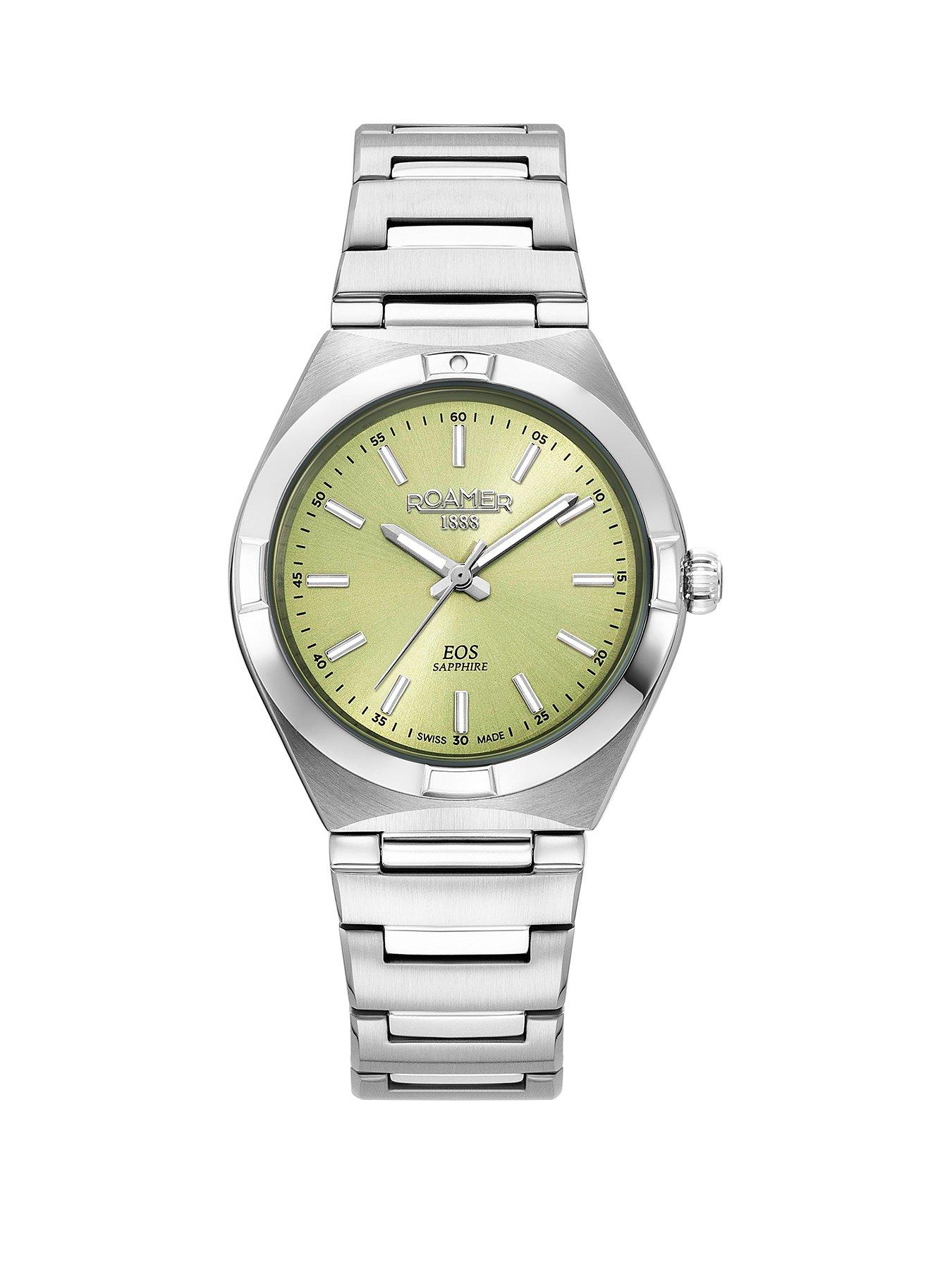 undefined Swiss Made EOS Classic Ladies Watch with a Green Dial in a Stainless Steel Case and Bracelet