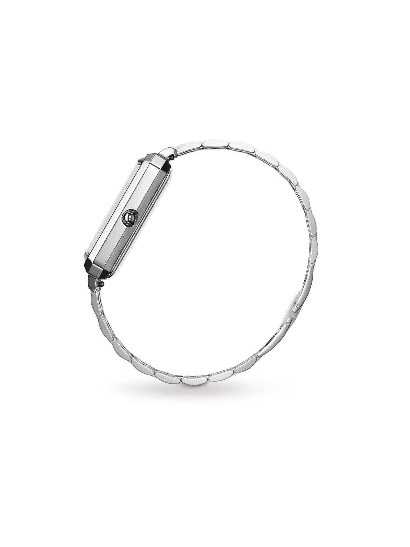 Image 5 of 7 of Rosefield Octagon Silver Sunray Dial in a Silver IP Case and Stainless Steel Bracelet