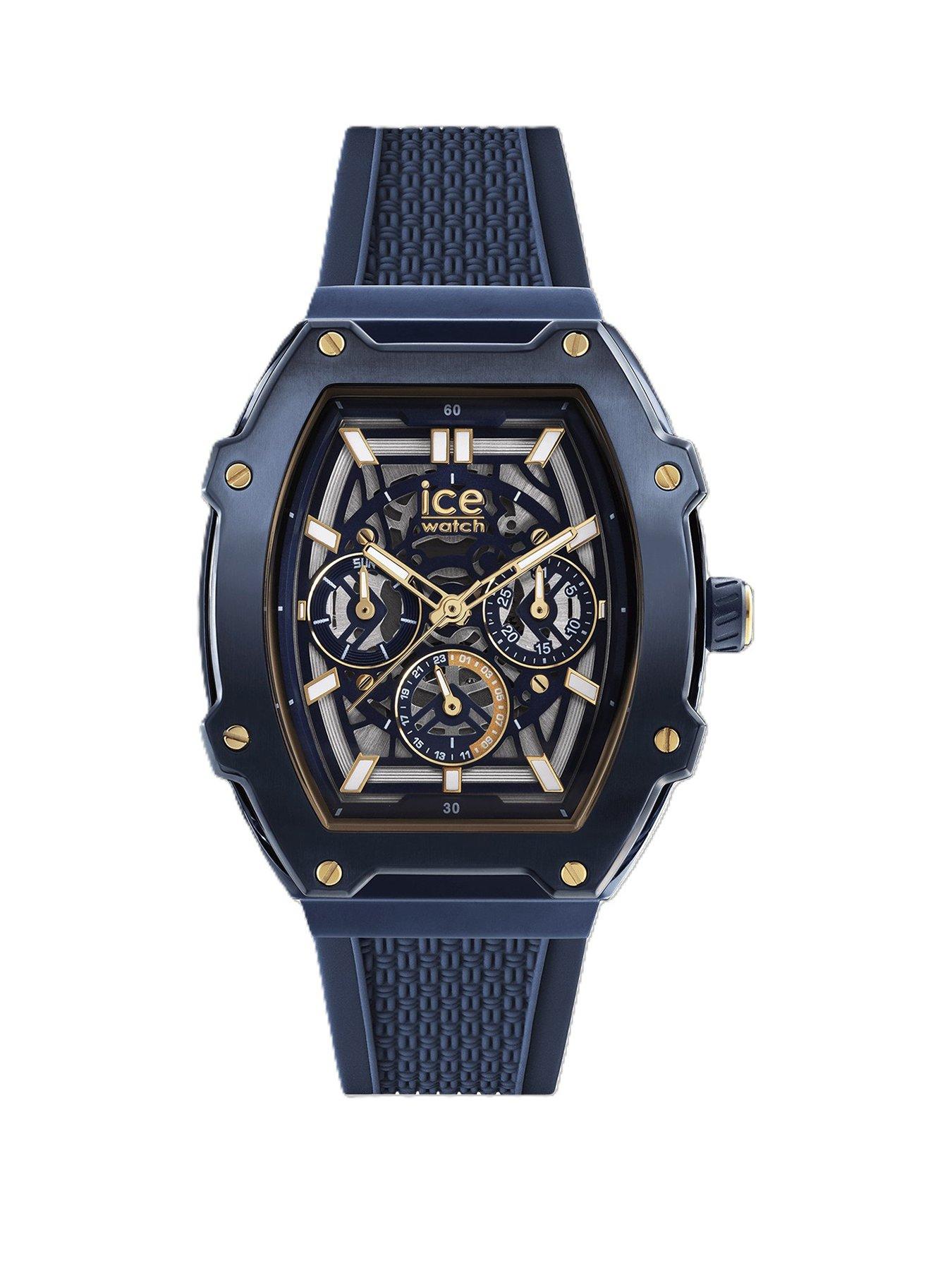 undefined Ice-Watch Mens Boliday Skeleton Blue IP on Steel Blue Dial Blue Silicone Strap