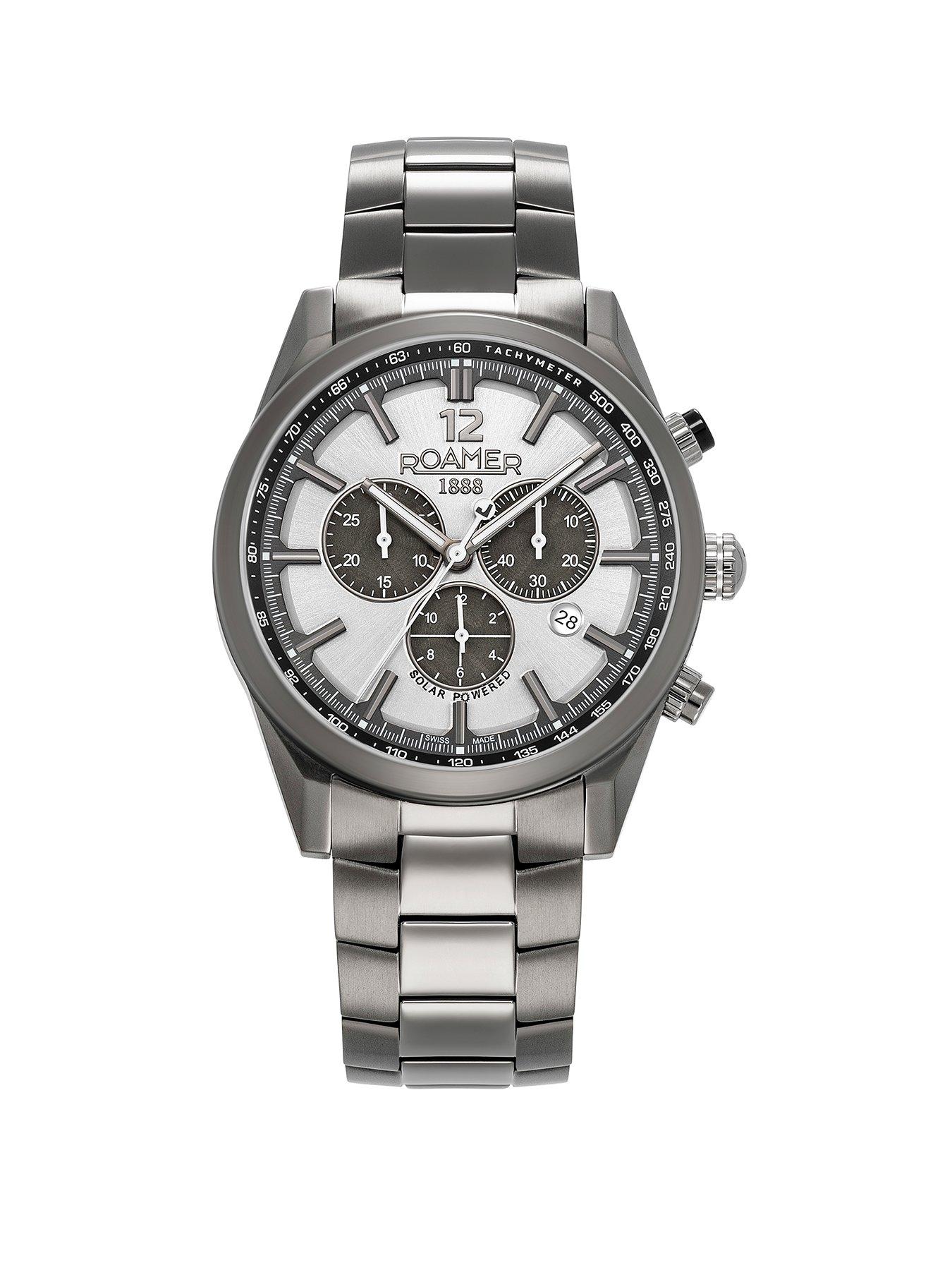 undefined Swiss Made Helios-Power Men's Titamium Case and Bracelet with Silver Dial