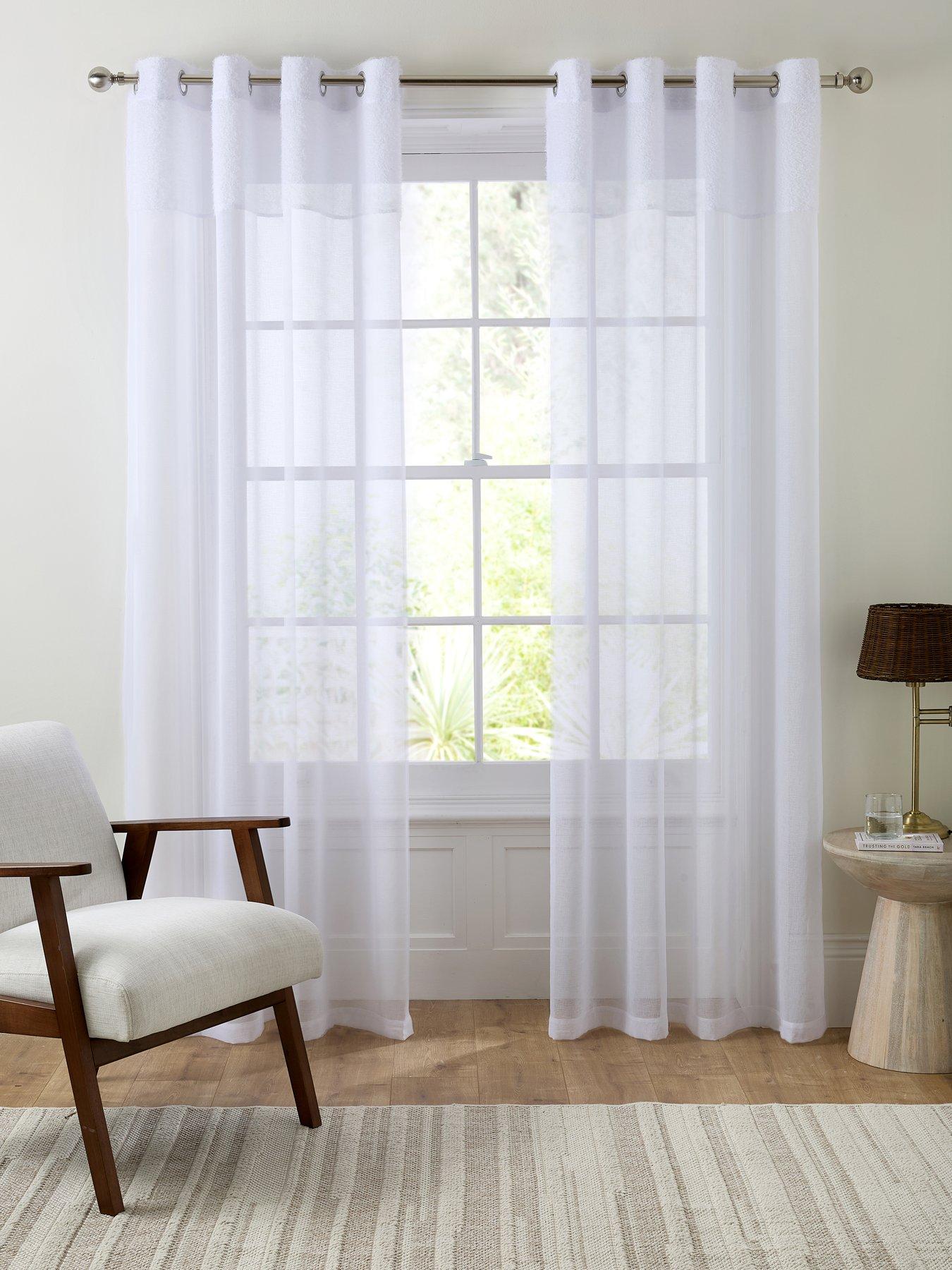 undefined Girona Eyelet Textured Top Boarder Panel Pair 137cm (90")