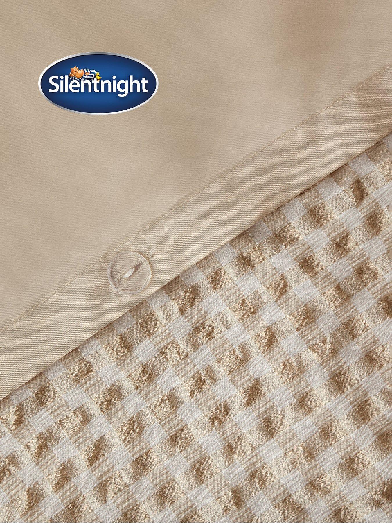 Image 5 of 7 of Silentnight Supersoft Gingham Seersucker Duvet Cover Set - Natural