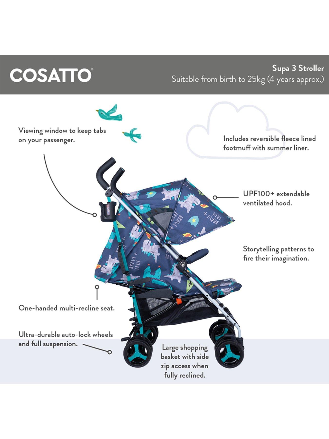 Image 3 of 6 of Cosatto Supa 3 Stroller with footmuff (0-25kg) - Beep Beep