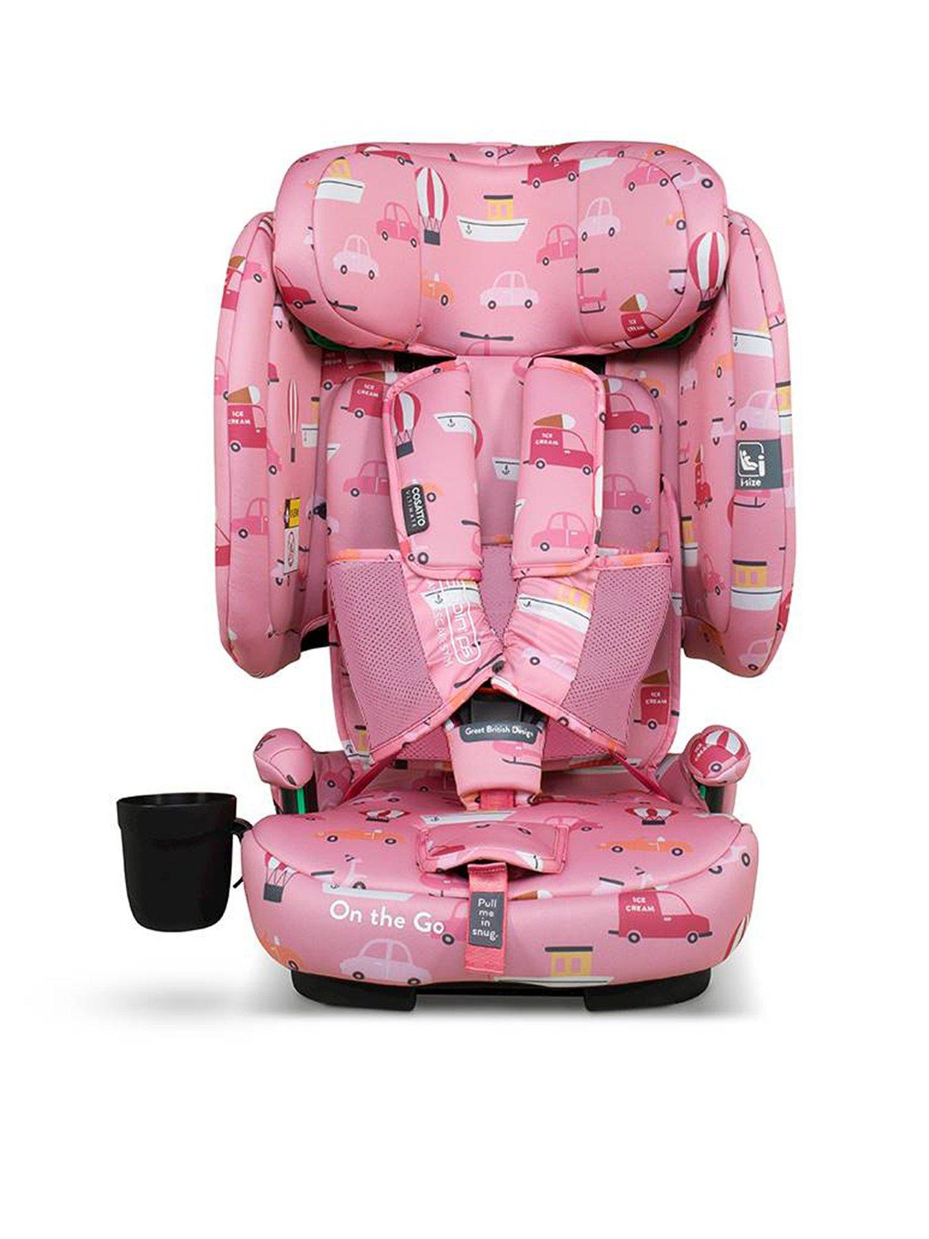 Cosatto On The Go iSize Foldable Travel Car Seat (76-150cm) - Itchy Feet Rosy