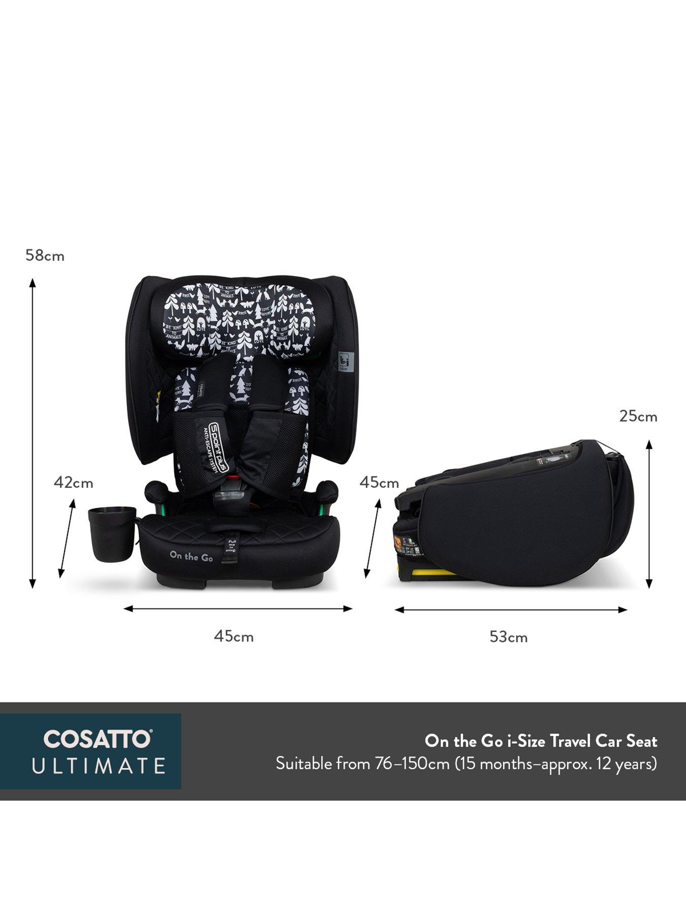 Image 7 of 8 of Cosatto On The Go iSize Foldable Travel Car Seat (76-150cm) - Itchy Feet Sky