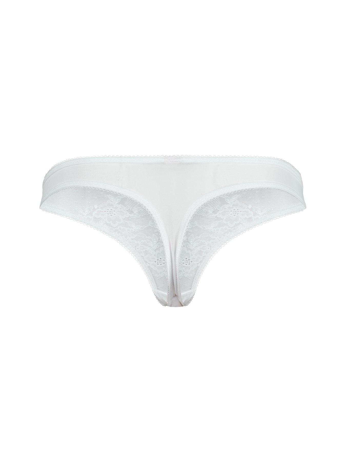 Image 6 of 6 of Gossard Glossies Lace Thong - White