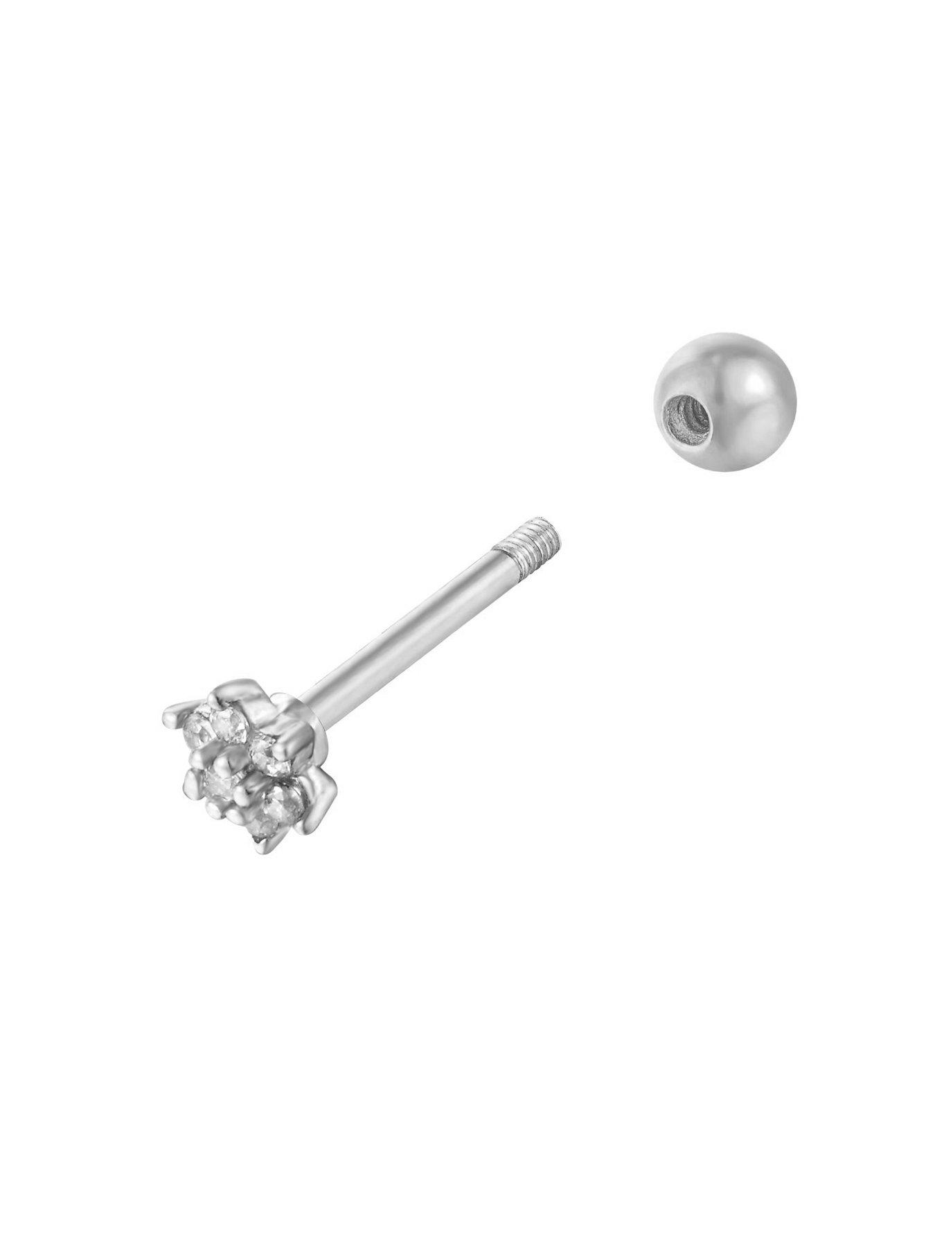 Image 3 of 5 of Seol + Gold Sterling Silver Tiny Flower CZ Stud