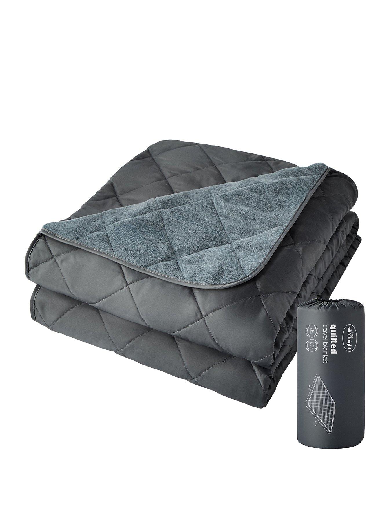 Image 1 of 7 of Silentnight Camping Collection Quilted Water Resistant 200cm x 145cm Travel Blanket - Black