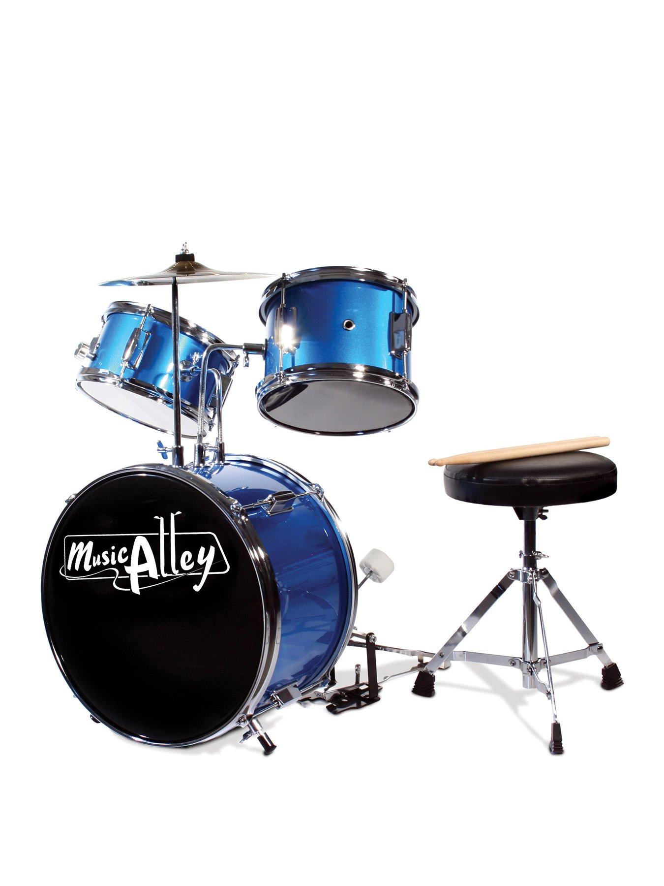 undefined 3 Piece Kids Drum Set with Throne, Cymbal, Pedal  &  Drumsticks,
