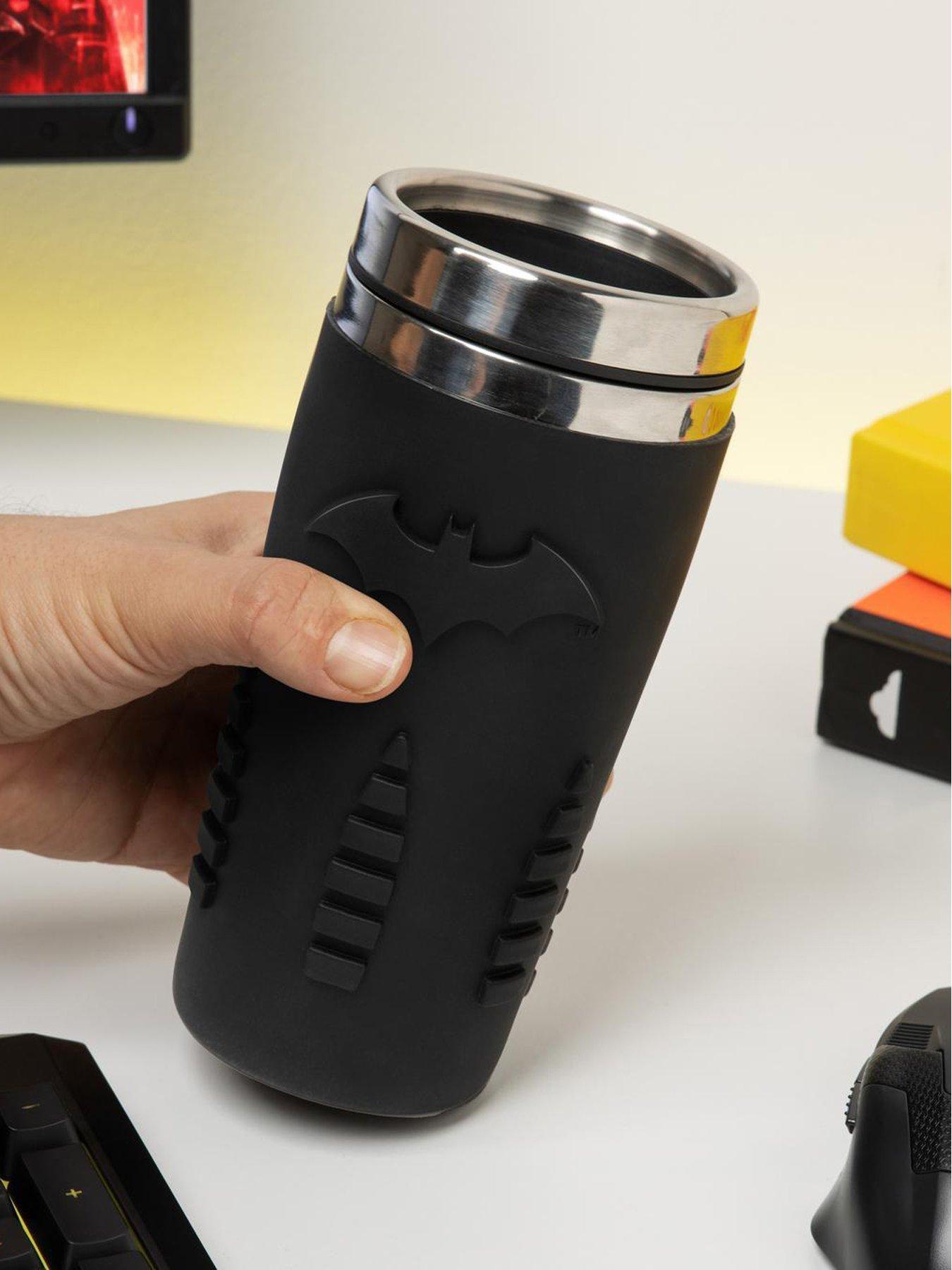 Image 1 of 7 of Batman Silicone Travel Mug - Double Walled With Textured  Logo, Officially Licensed Drinkware
