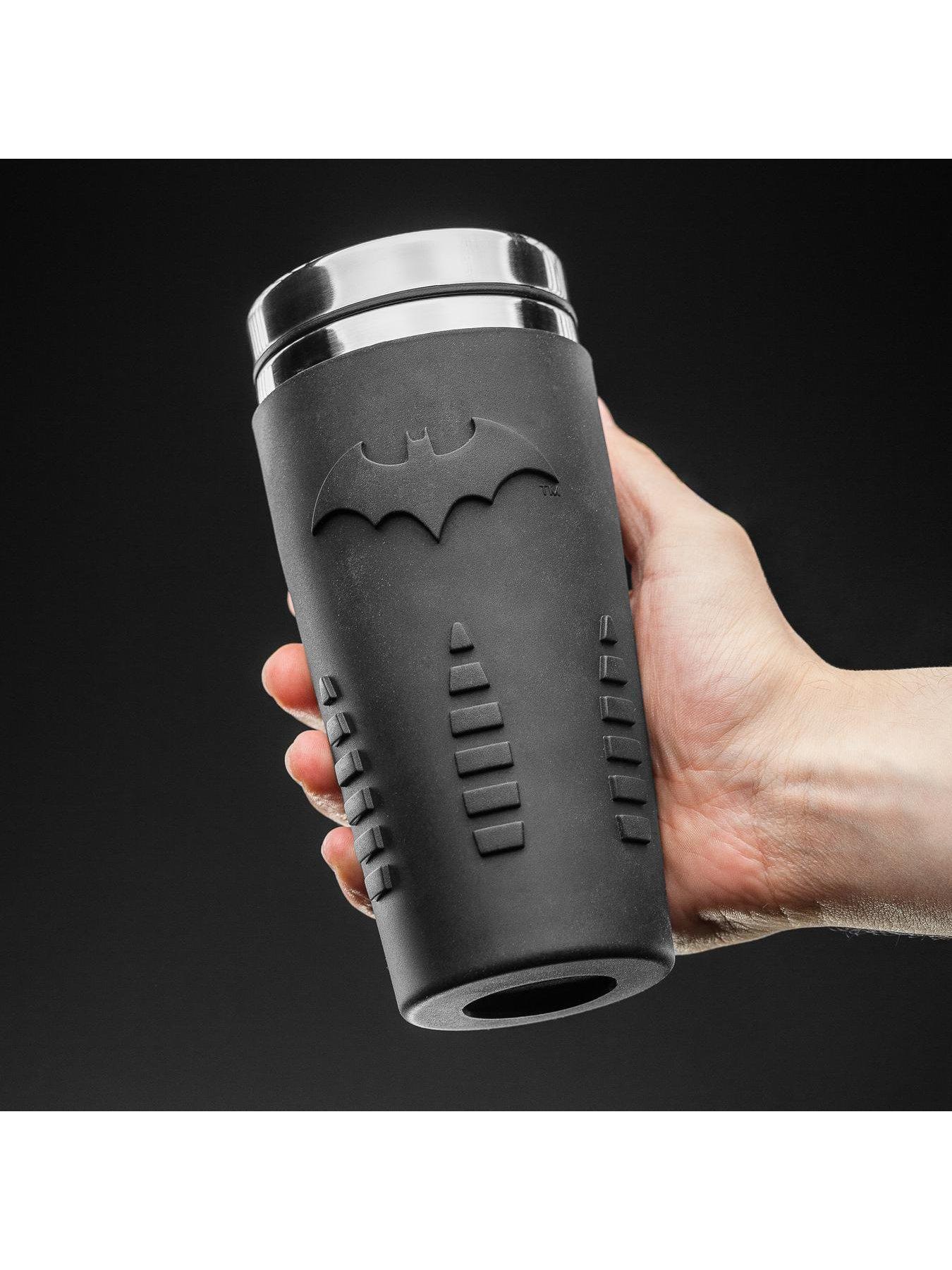 Image 3 of 7 of Batman Silicone Travel Mug - Double Walled With Textured  Logo, Officially Licensed Drinkware