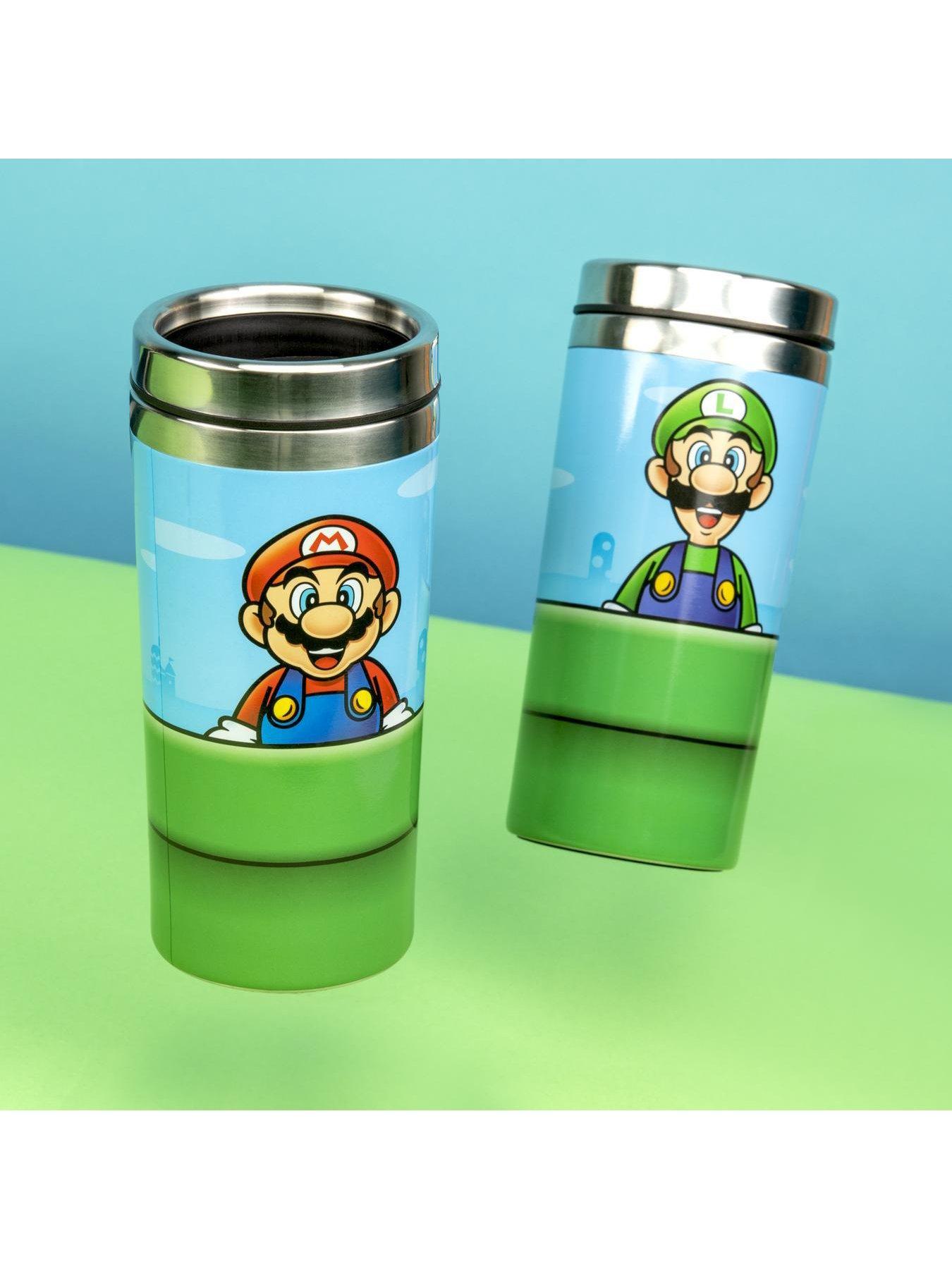 Image 3 of 5 of Super Mario Warp Pipe Stainless Steel Travel Mug, Officially Licensed Nintendo Drinkware With Mario &amp; Luigi
