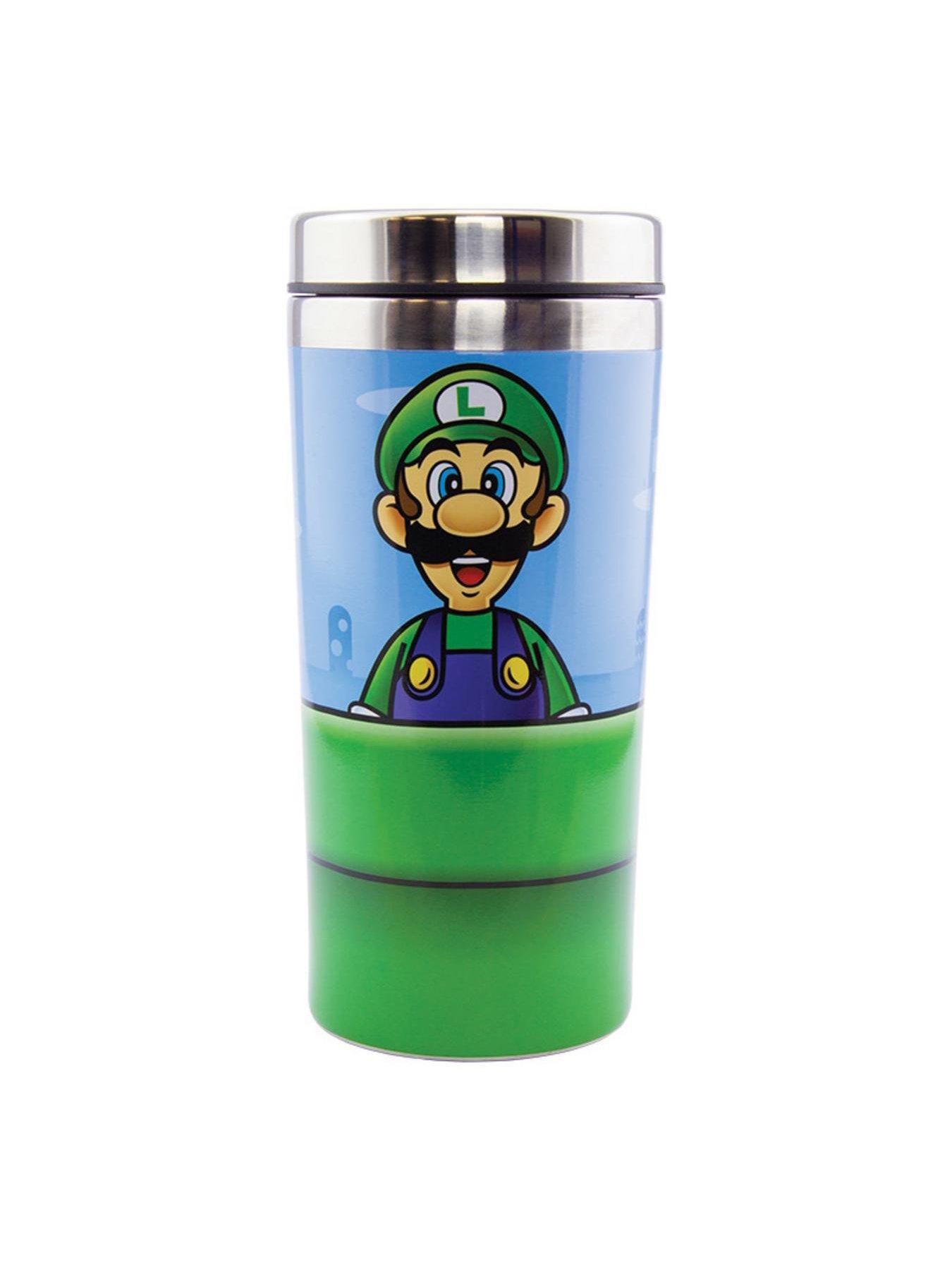 Image 4 of 5 of Super Mario Warp Pipe Stainless Steel Travel Mug, Officially Licensed Nintendo Drinkware With Mario &amp; Luigi