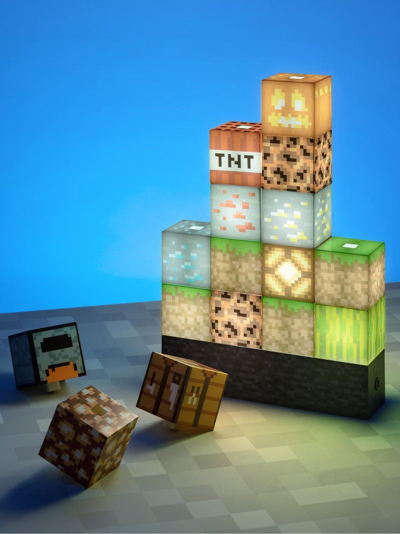 Minecraft Block Building Light - Officially Licensed Merchandise, Building Blocks Night Light, Gaming Bedroom Accessories And Décor