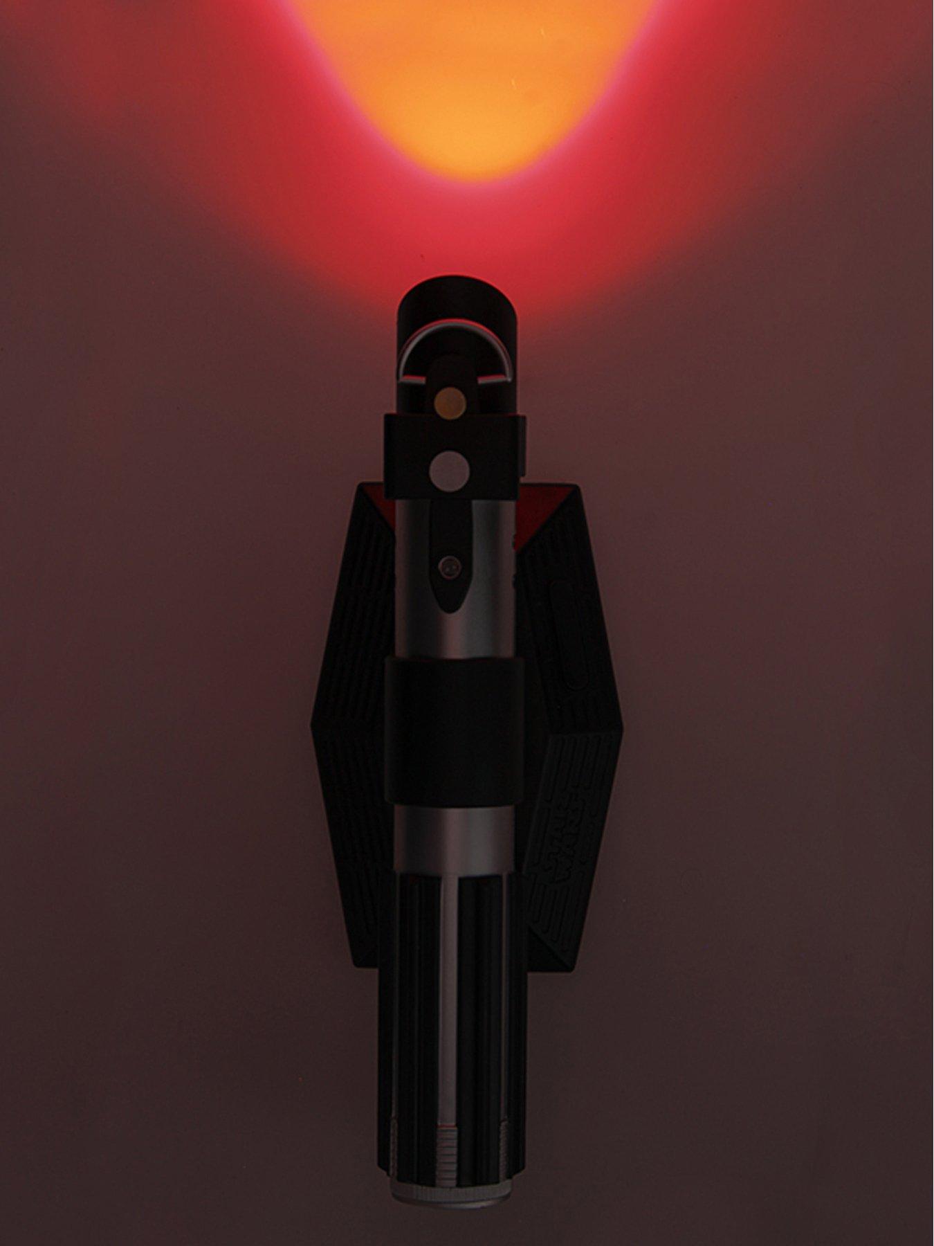 Image 1 of 6 of Star Wars Lightsaber Uplighter Wall Light - Darth Vader Sith Red Beam, Officially Licensed Star Wars With Sounds And Night Light Mode