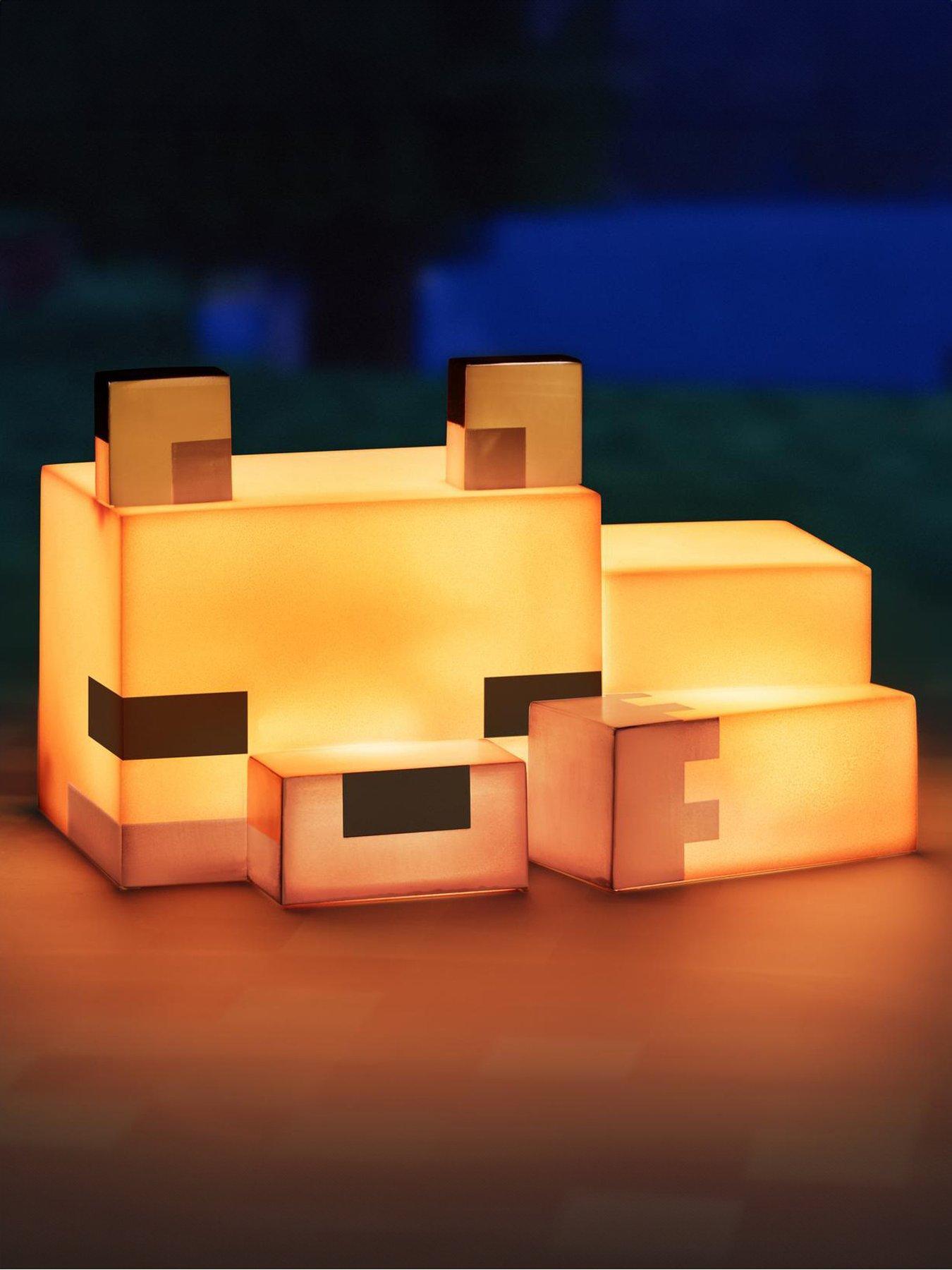 Minecraft Fox Night Light - Officially Licensed Cute Lamp, Gaming Room Accessories And Décor For Kids Bedroom