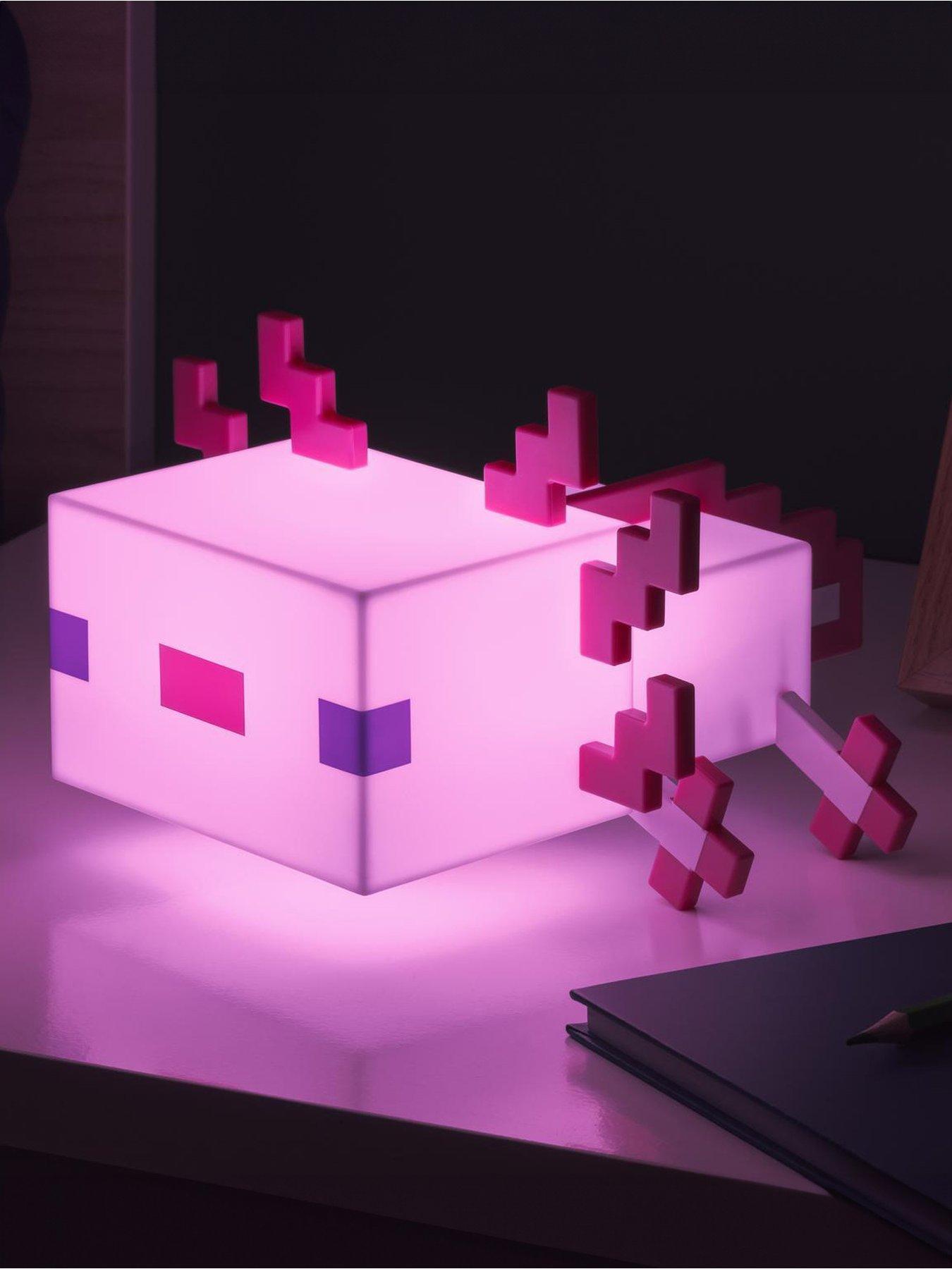 Image 1 of 8 of Minecraft Pink Axolotl Lamp - Officially Licensed Minecraft Night Light. A Soothing Glow With 2 Modes And 5 Colour Phases