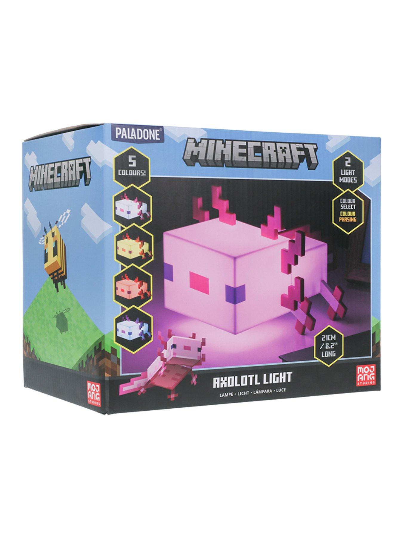 Image 6 of 8 of Minecraft Pink Axolotl Lamp - Officially Licensed Minecraft Night Light. A Soothing Glow With 2 Modes And 5 Colour Phases