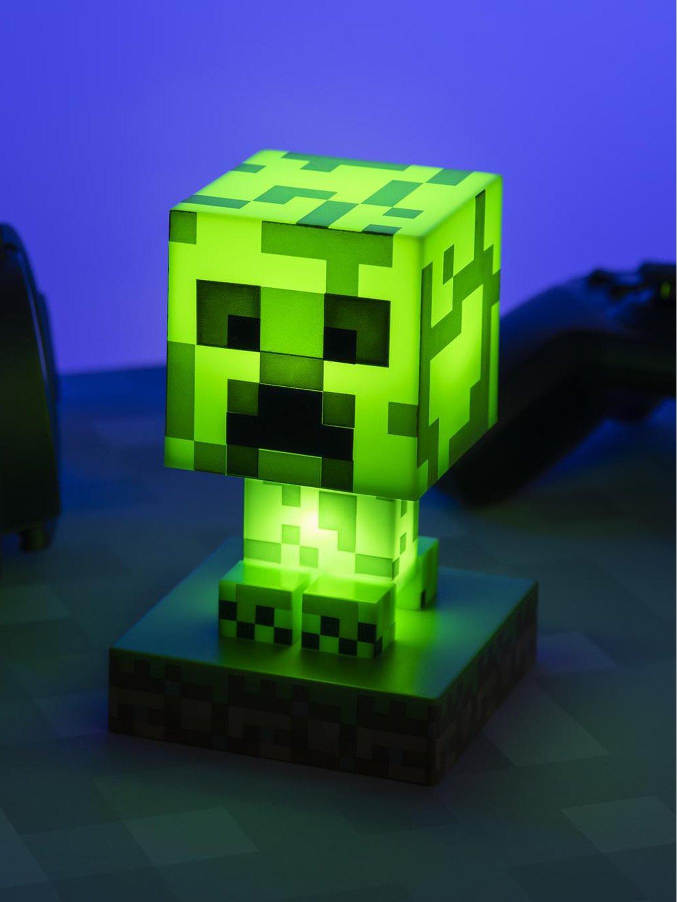 Minecraft Creeper Green Icon Light - Officially Licensed Minecraft 3d Collectible, Battery Powered, Great Bedroom Decor For Gamers And Fans