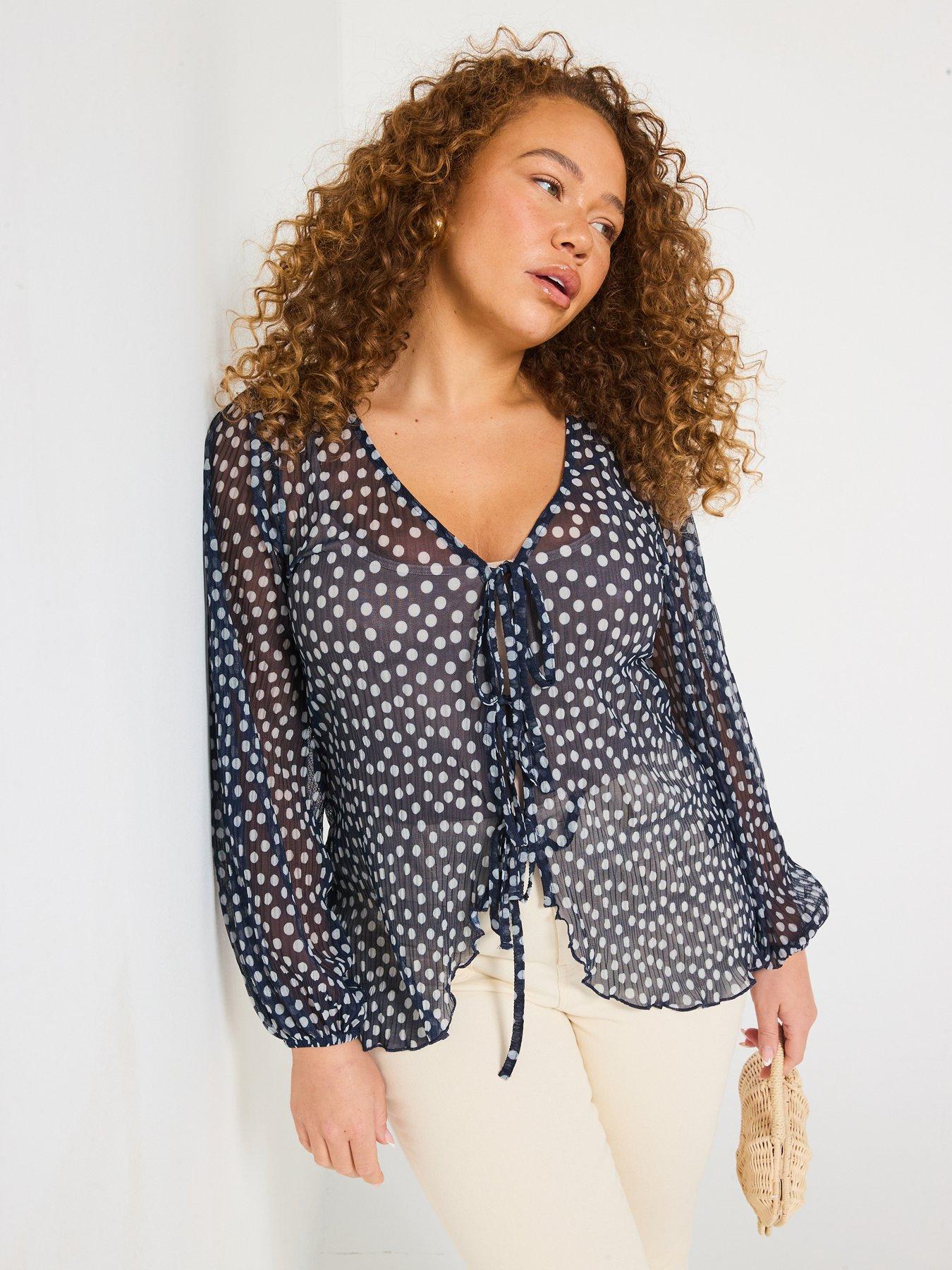 undefined Tie Detail Mesh Top