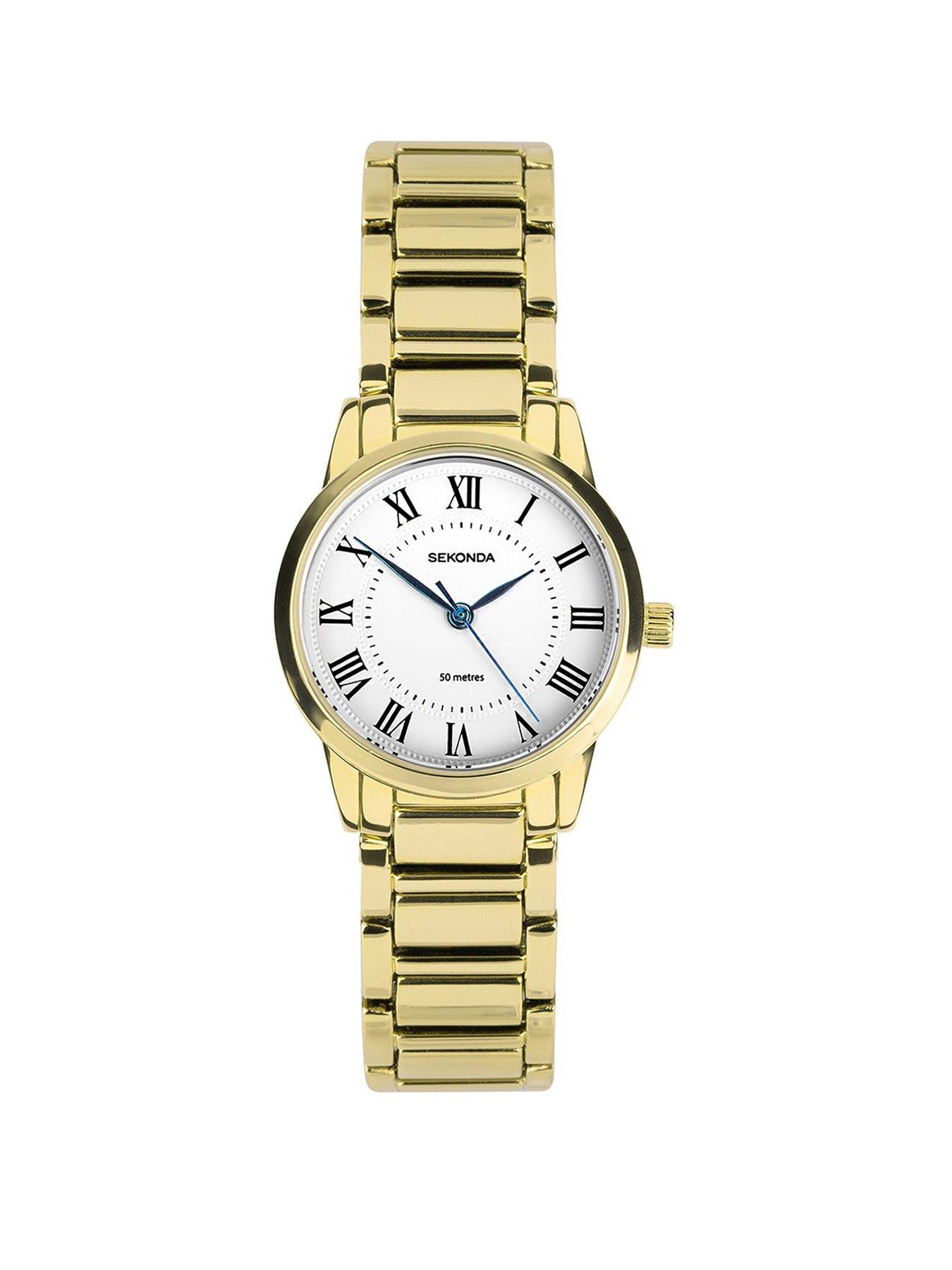 undefined Womens Beaumont Gold Alloy Bracelet with White Dial Analogue Watch