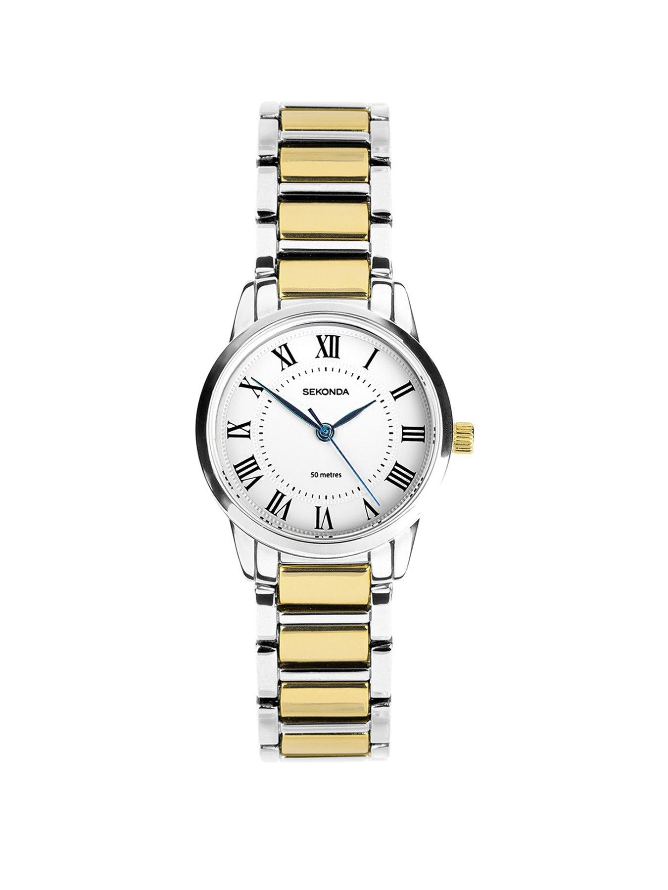 undefined Womens Beaumont Two Tone Alloy Bracelet with White Dial Analogue Watch
