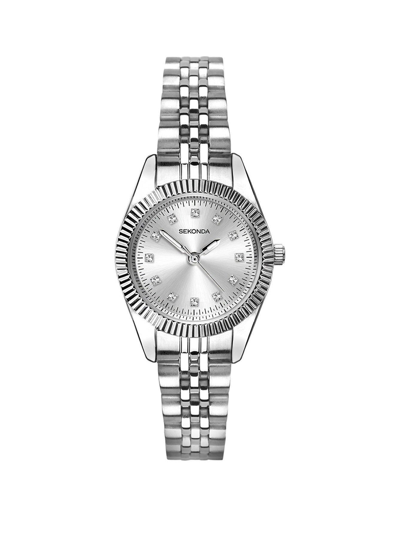 undefined Womens Francis Silver Stainless Steel Bracelet with Silver Dial Analogue Watch