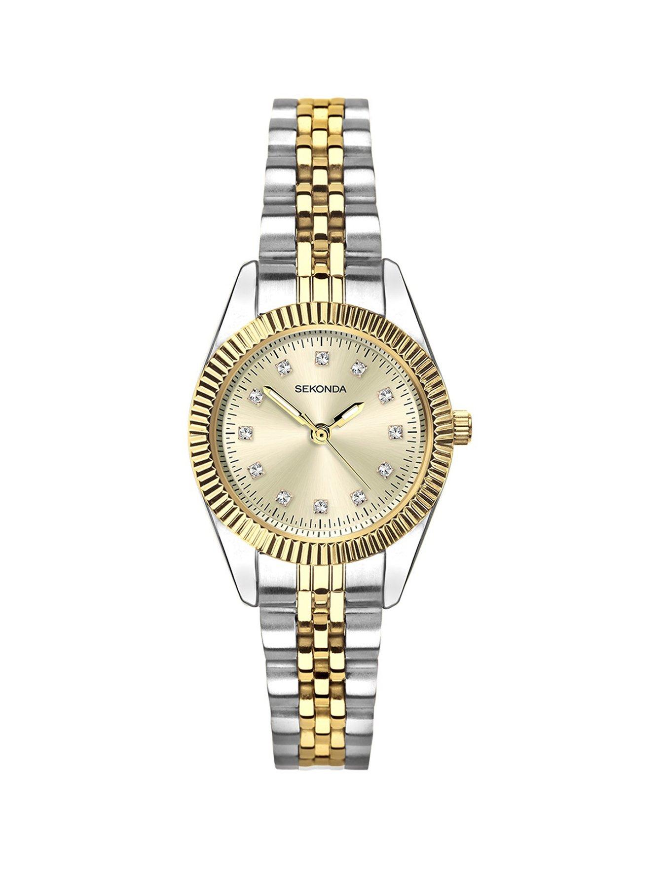 Sekonda Womens Francis Two Tone Stainless Steel Bracelet with Champagne Dial Analogue Watch