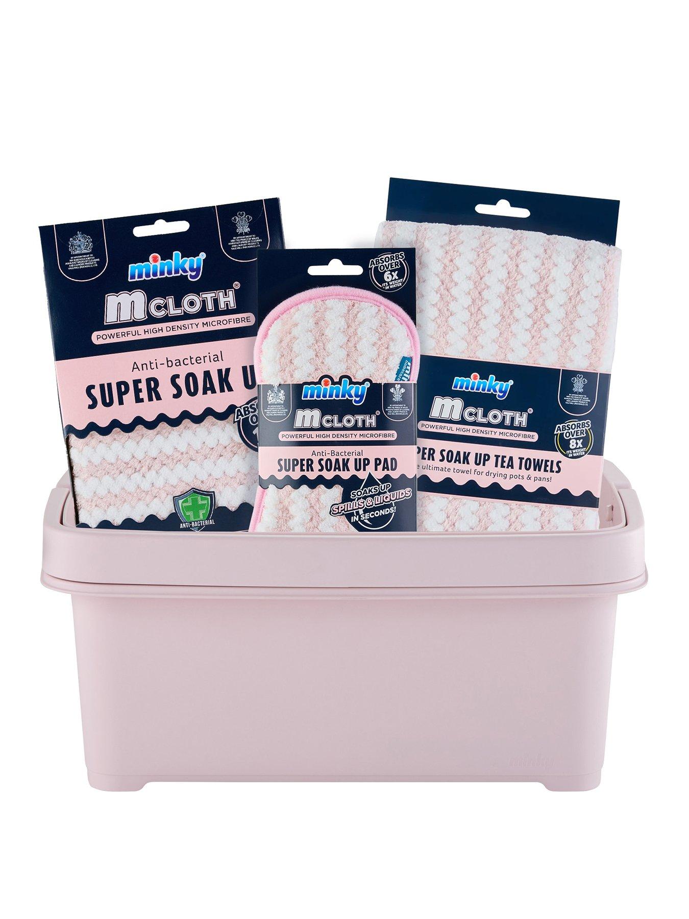Minky Storage Caddy With Super Soak Up Cleaning Cloth Bundle