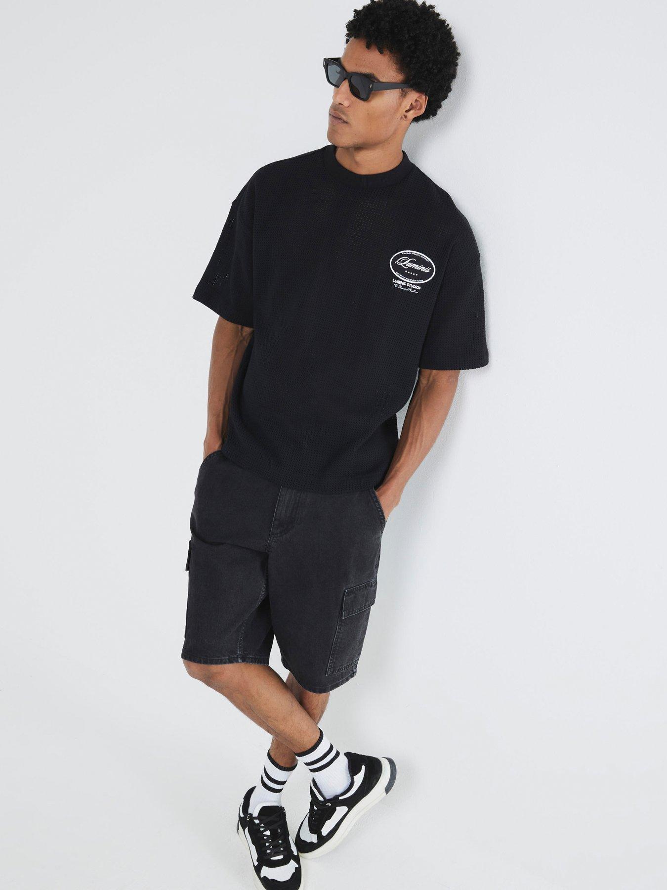 Image 3 of 4 of River Island Meeko Cargo Shorts - Black