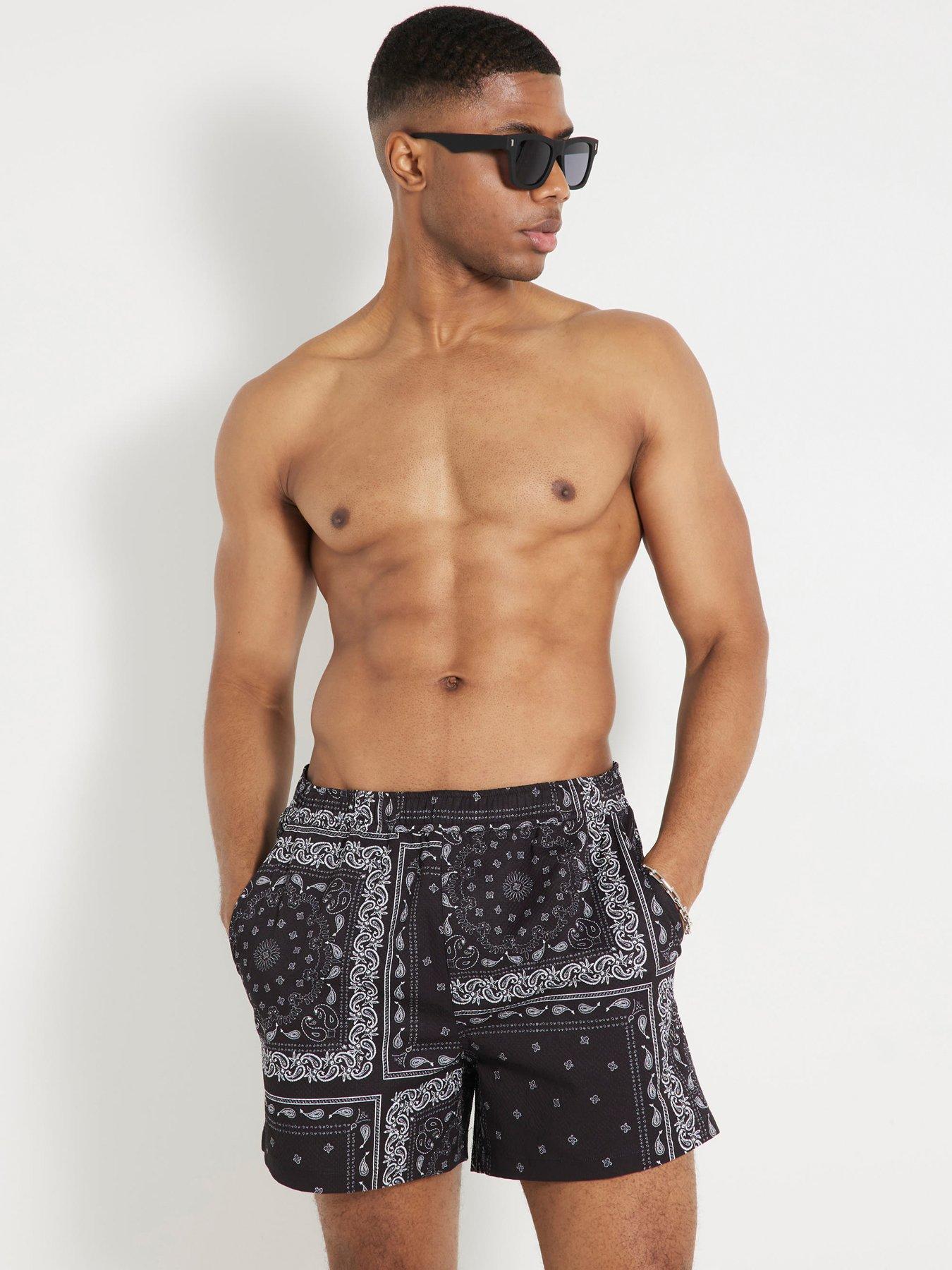 undefined Bandana Print Swim Shorts - Black