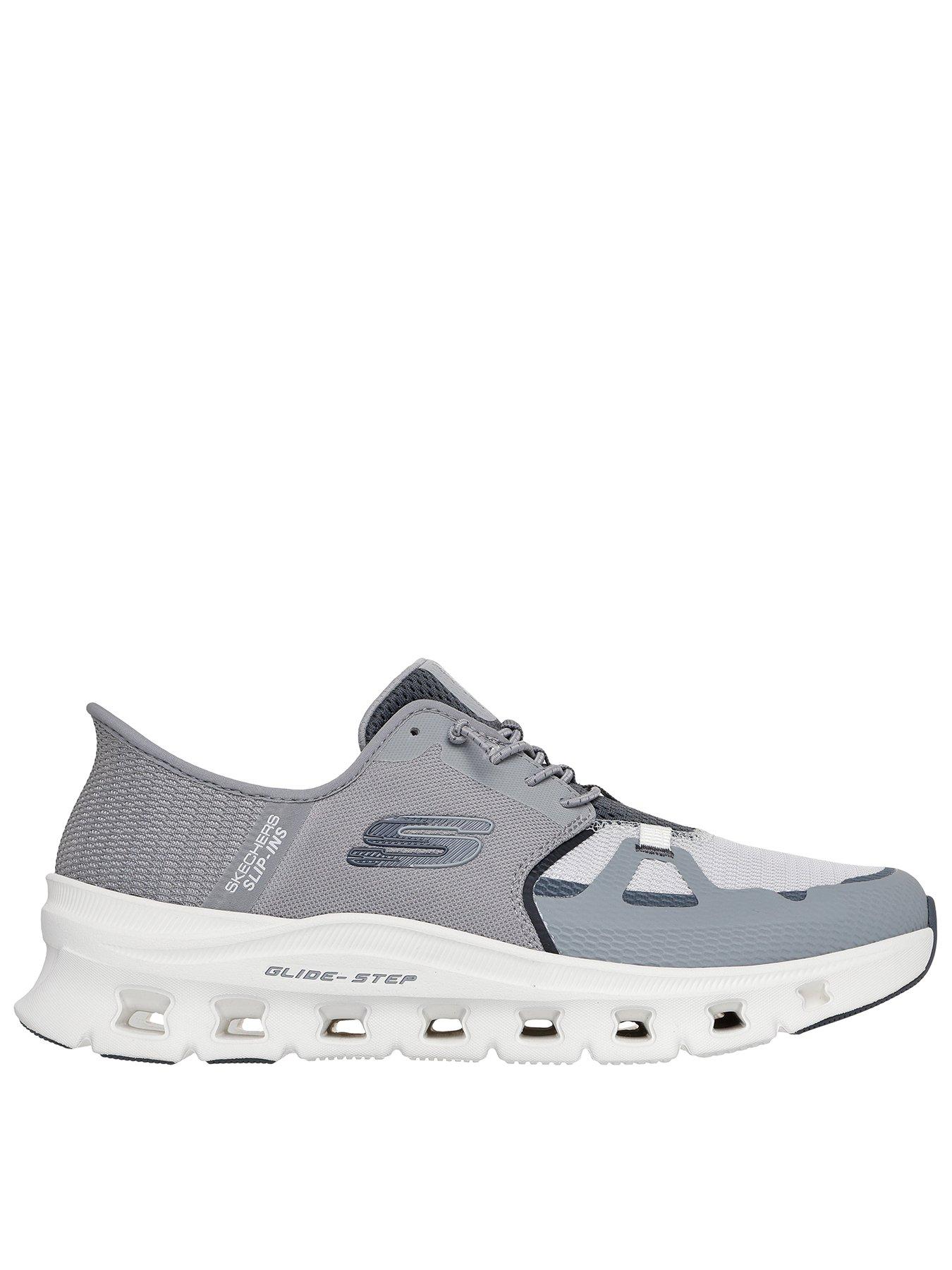 undefined Glide-Step Pro Wide Fit Memory Foam Slip On Trainers- Grey
