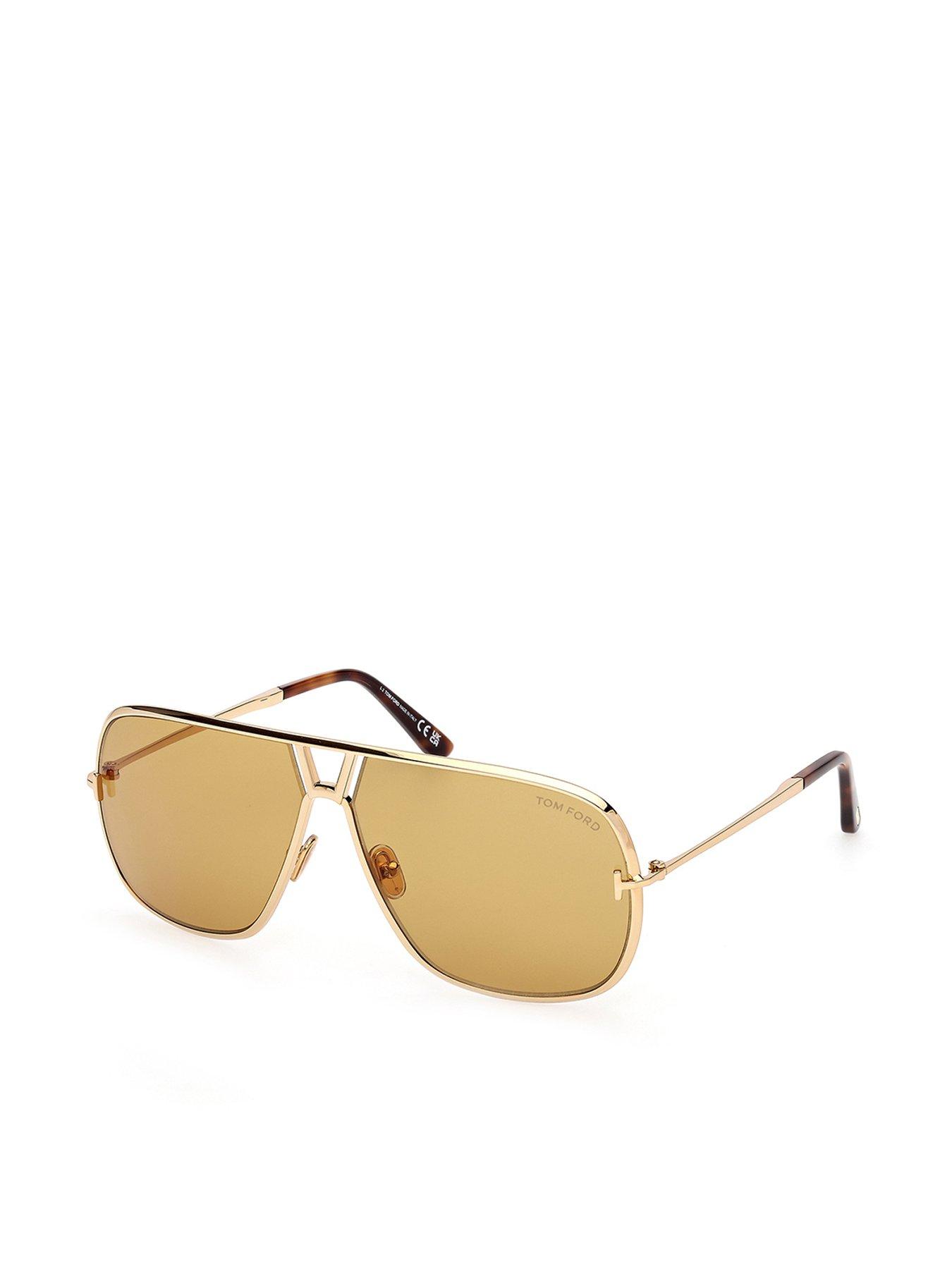 undefined Stavros Navigator Metal Sunglasses - Shiny Gold