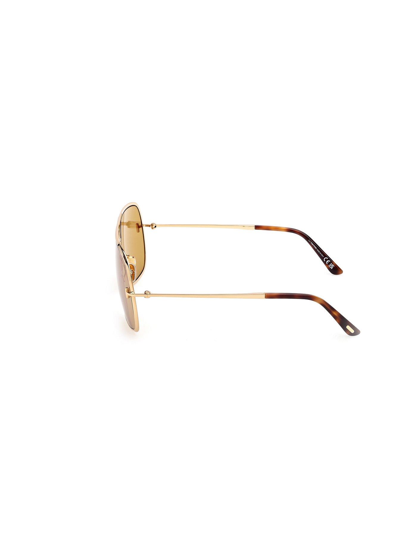 Image 2 of 4 of Tom Ford Stavros Navigator Metal Sunglasses - Gold