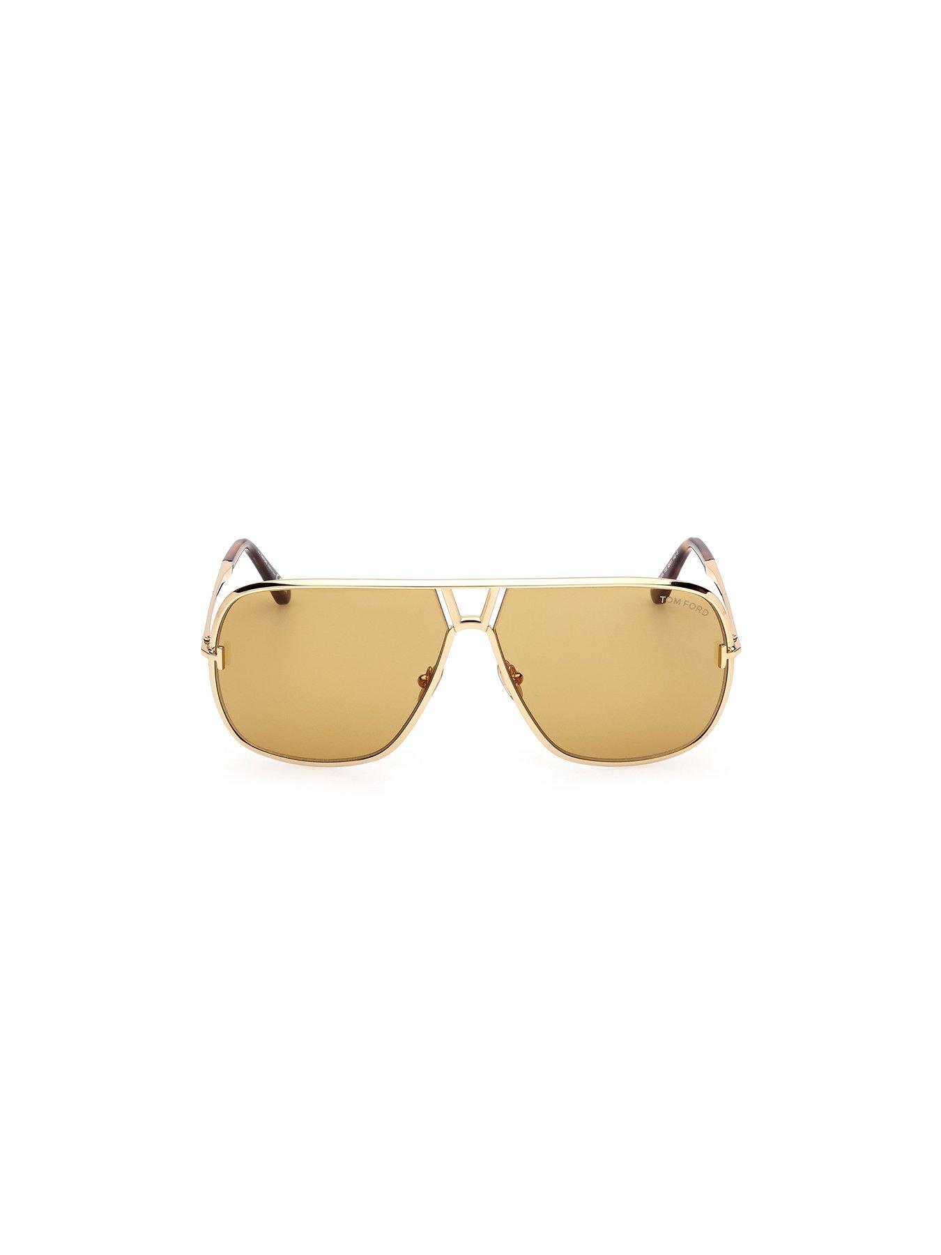 Image 3 of 4 of Tom Ford Stavros Navigator Metal Sunglasses - Gold