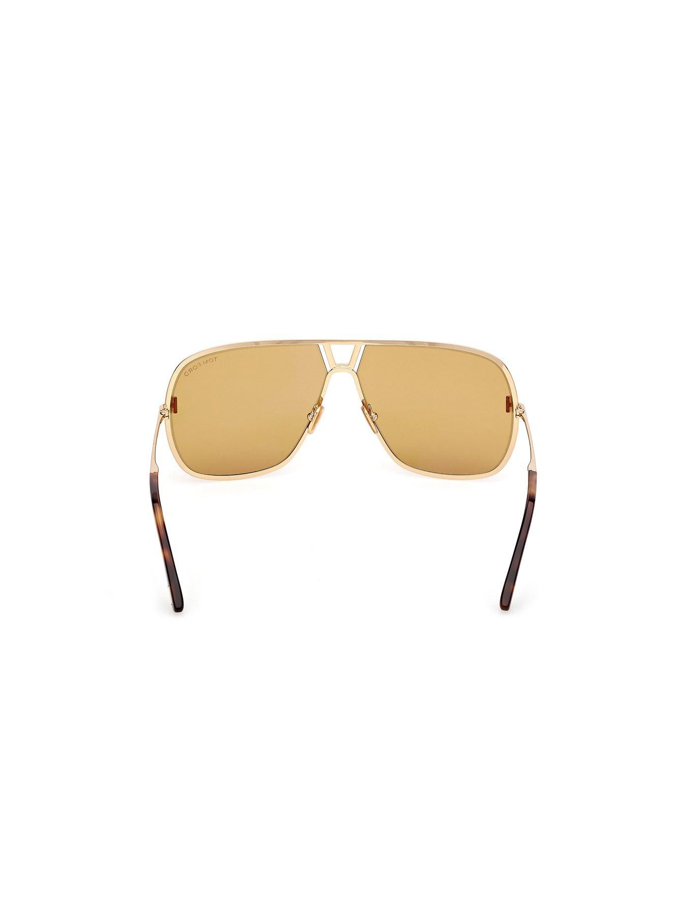 Image 4 of 4 of Tom Ford Stavros Navigator Metal Sunglasses - Gold