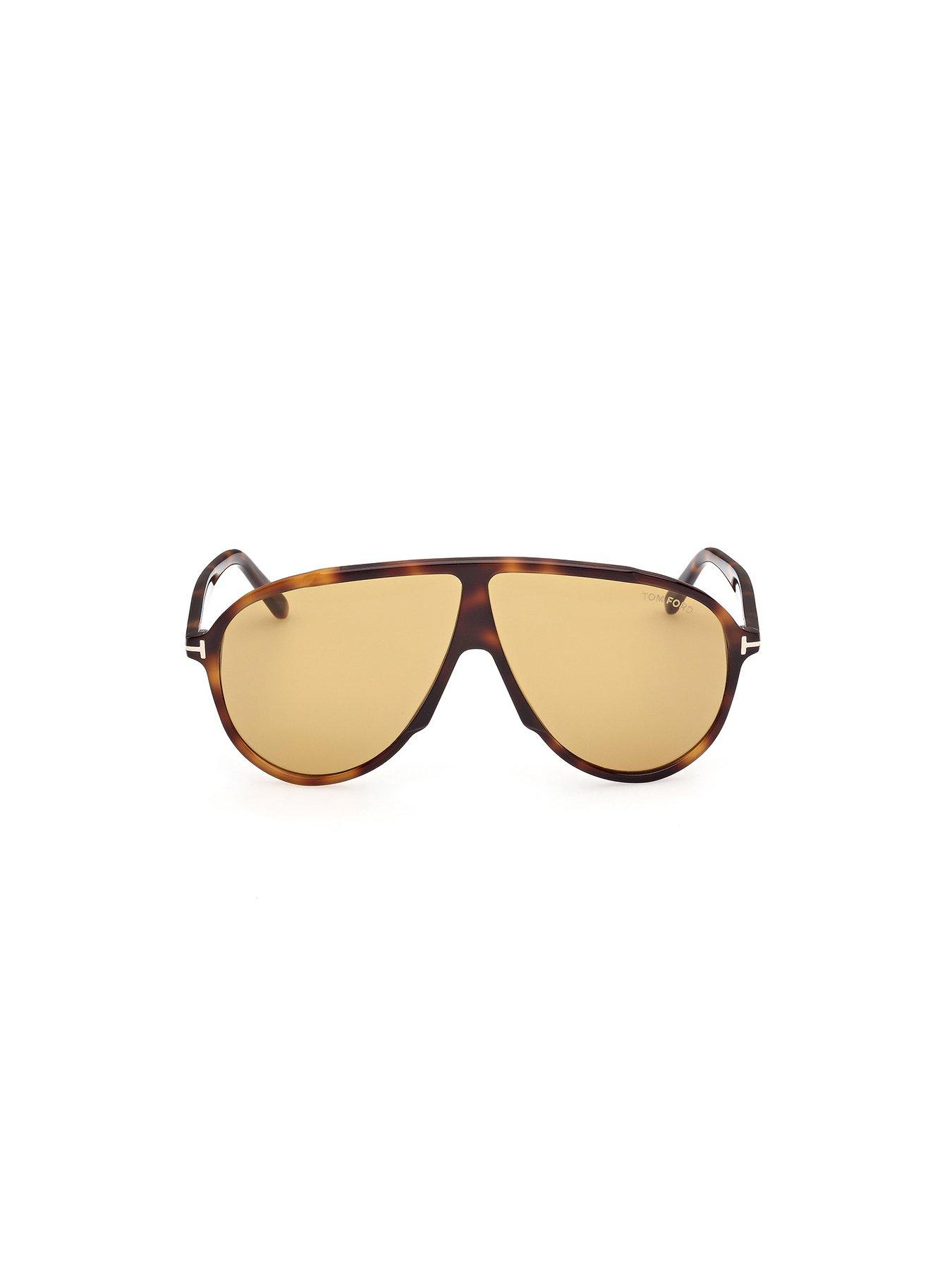 Image 3 of 4 of Tom Ford Vladimir Pilot Acetate Sunglasses - Blonde Havana