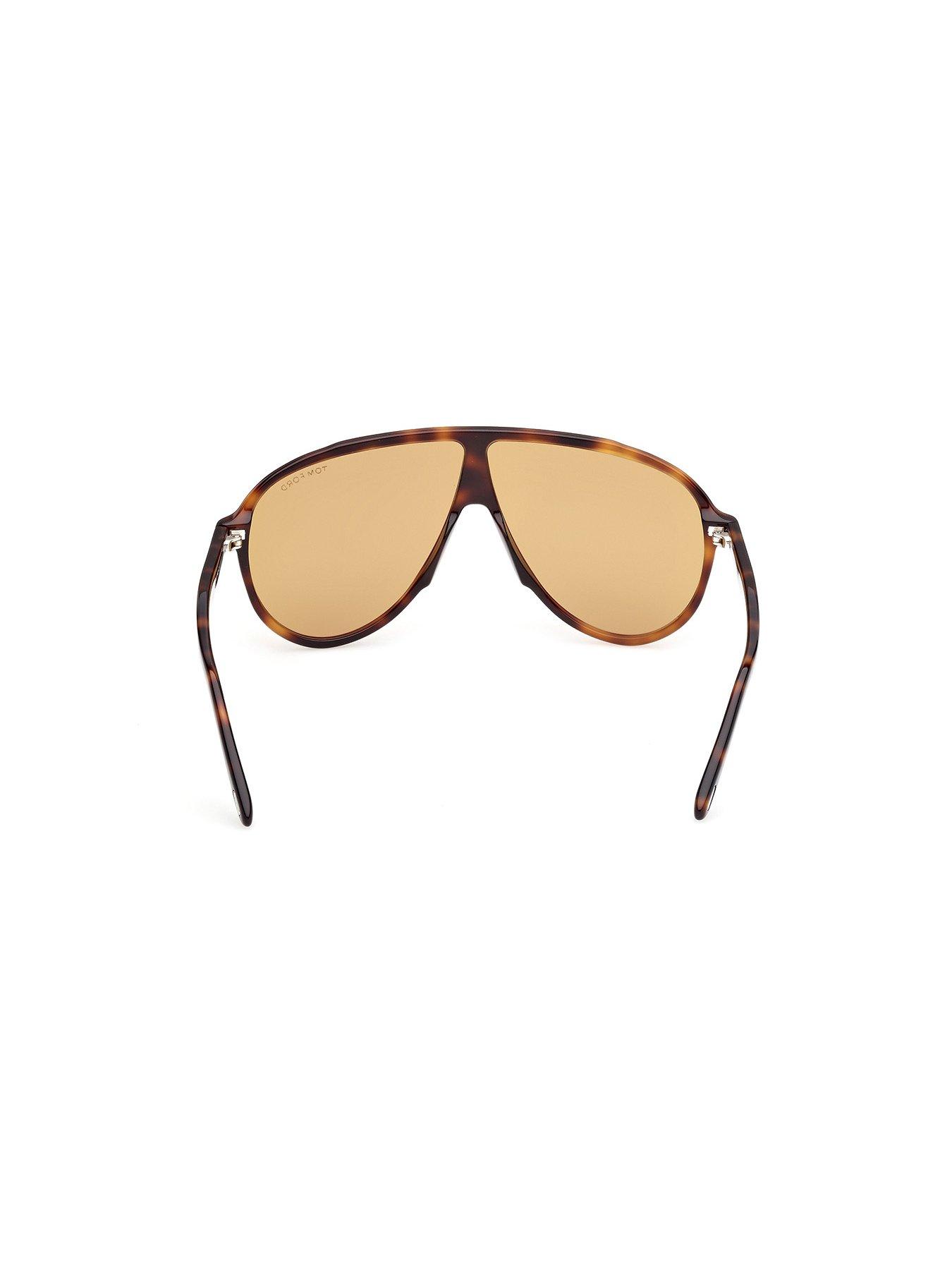 Image 4 of 4 of Tom Ford Vladimir Pilot Acetate Sunglasses - Blonde Havana