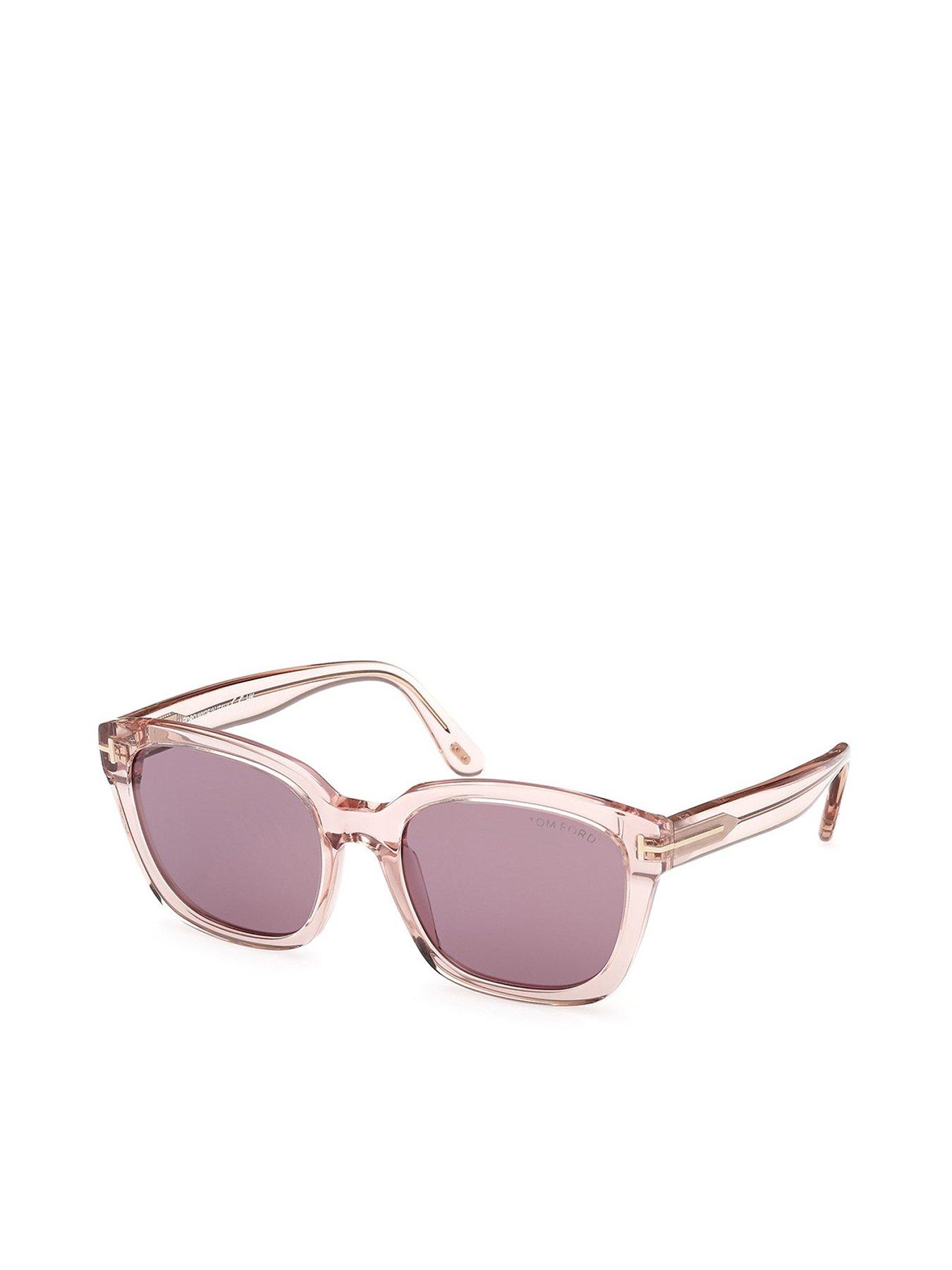 undefined Haylay Square Acetate Sunglasses - Shiny Pink