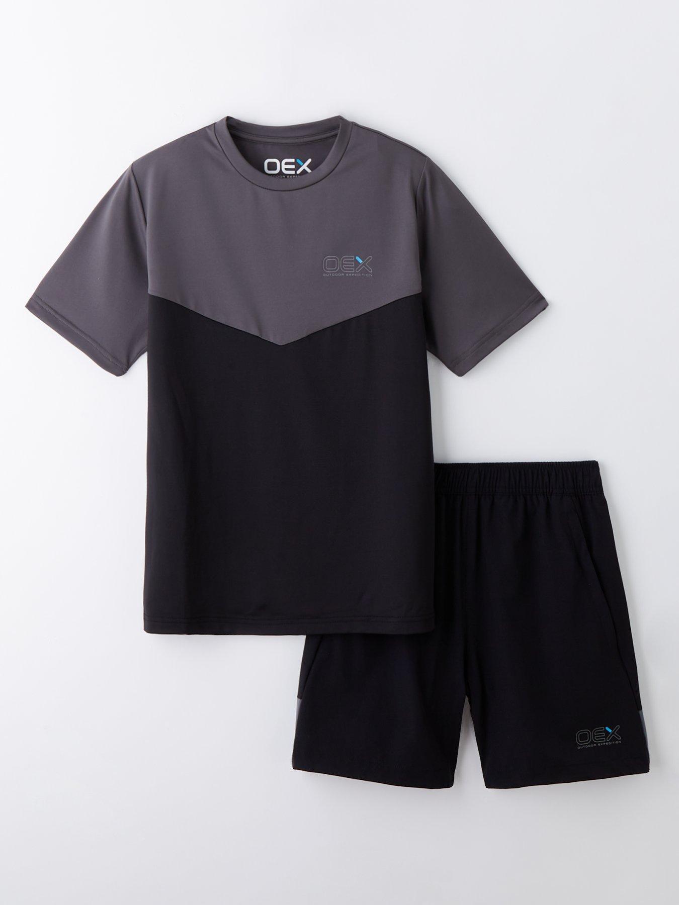 OEX Junior Boys Flynn Tee and Shorts Set - Black