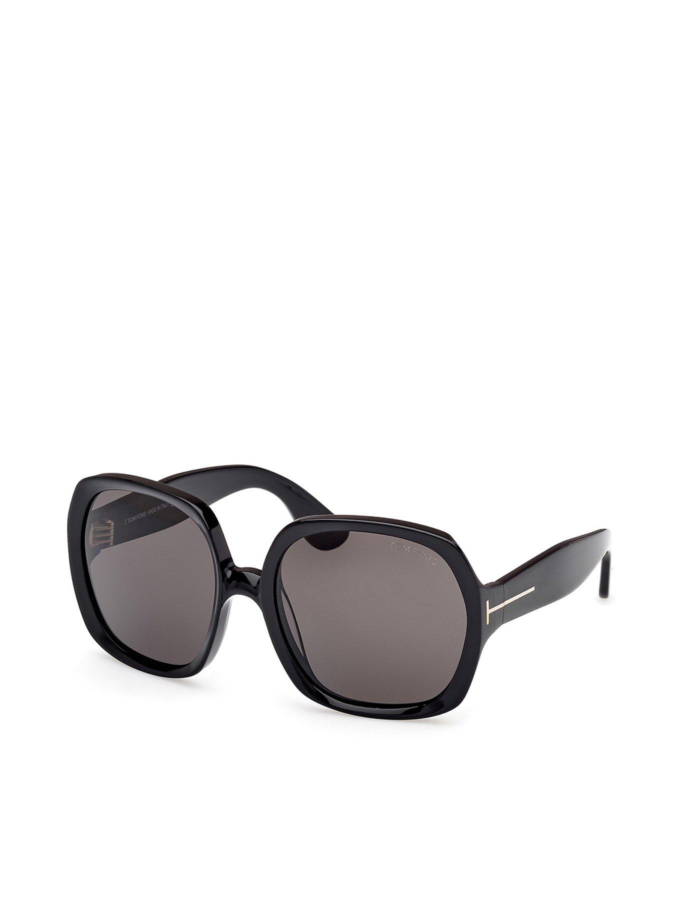 undefined Saffron Square Acetate Sunglasses - Shiny Black