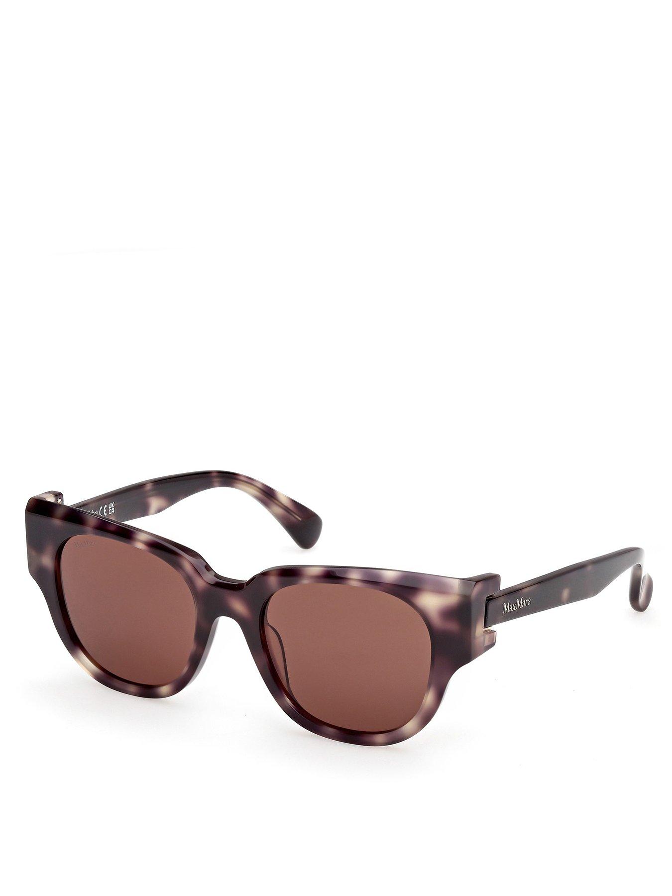 undefined Clip Round Acetate Sunglasses - Dark Havana