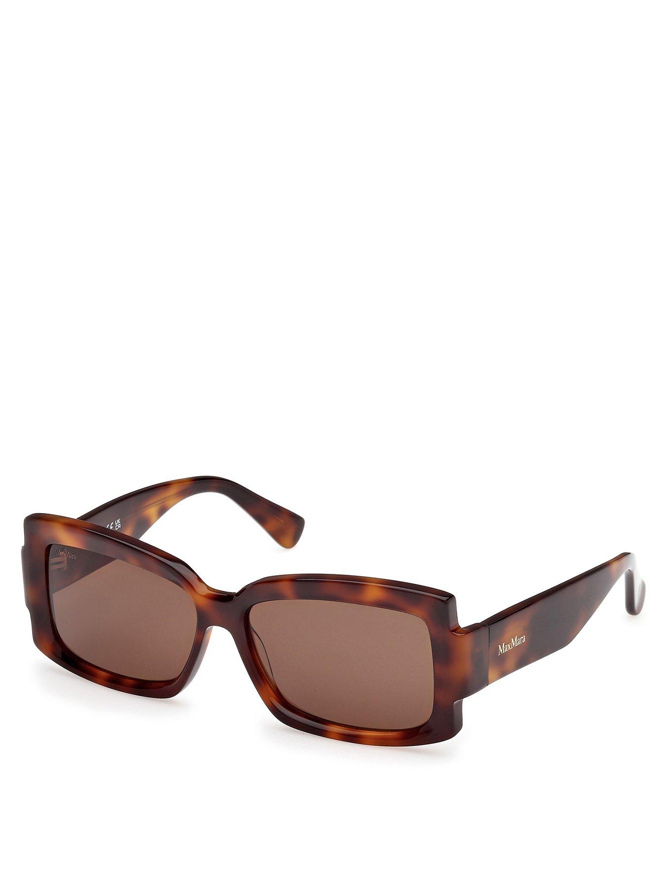 undefined Lee Rectangular Acetate Sunglasses - Dark Havana