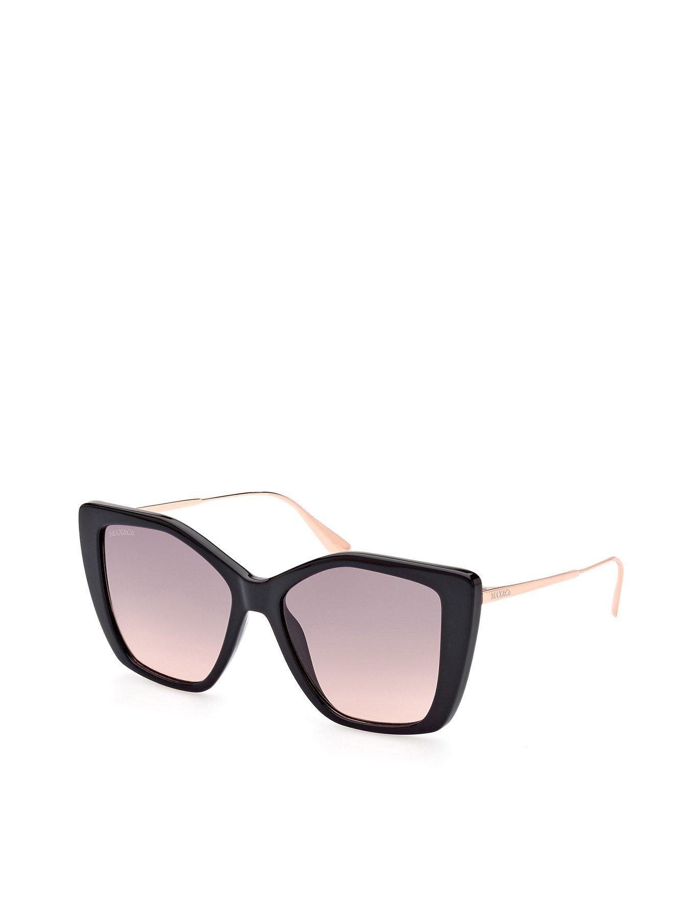undefined Mo0065 Geometric Injected Sunglasses - Shiny Black