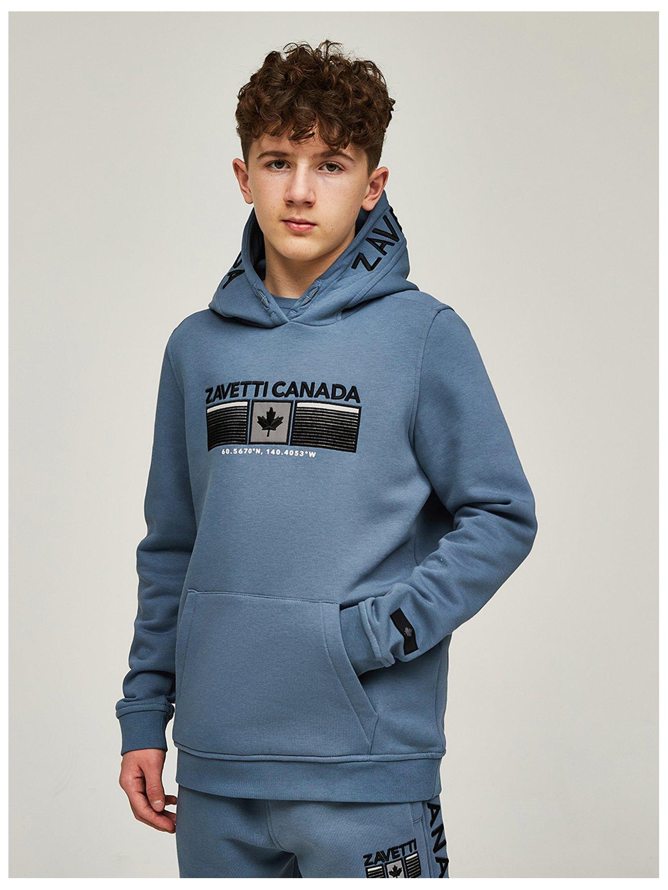 undefined Junior Boys Ovello Overhead Hoodie - Blue/Grey